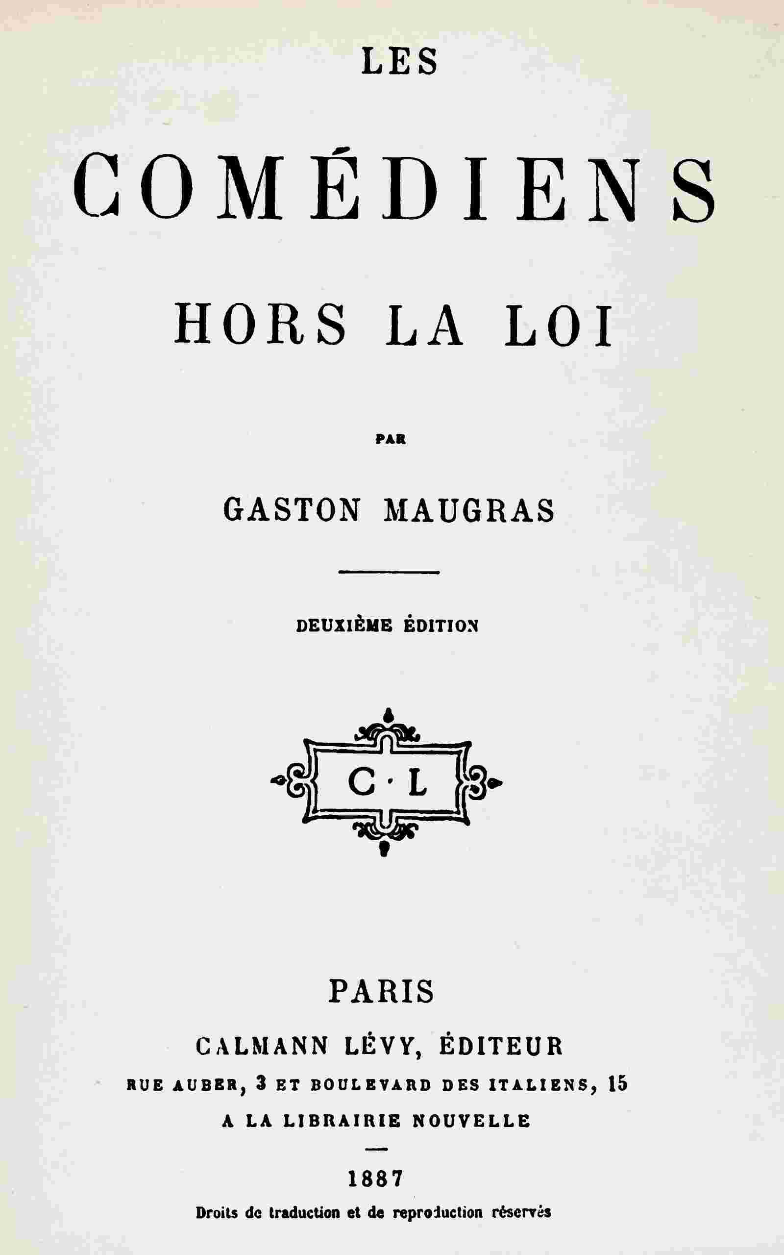 Les comédiens hors la loi cover