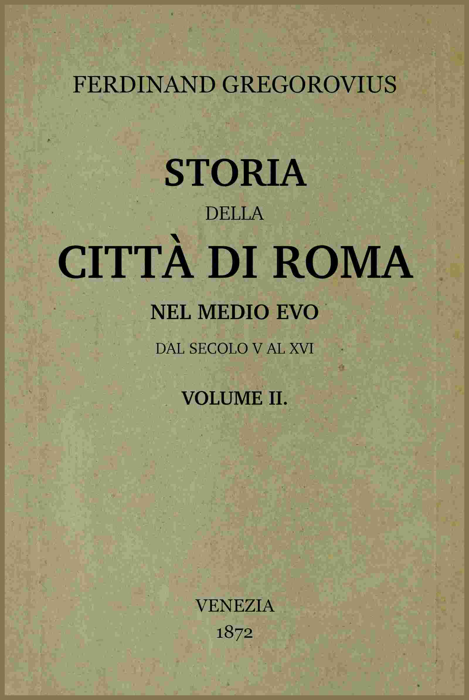 Storia della città di Roma nel medio evo, vol. 2/8 cover