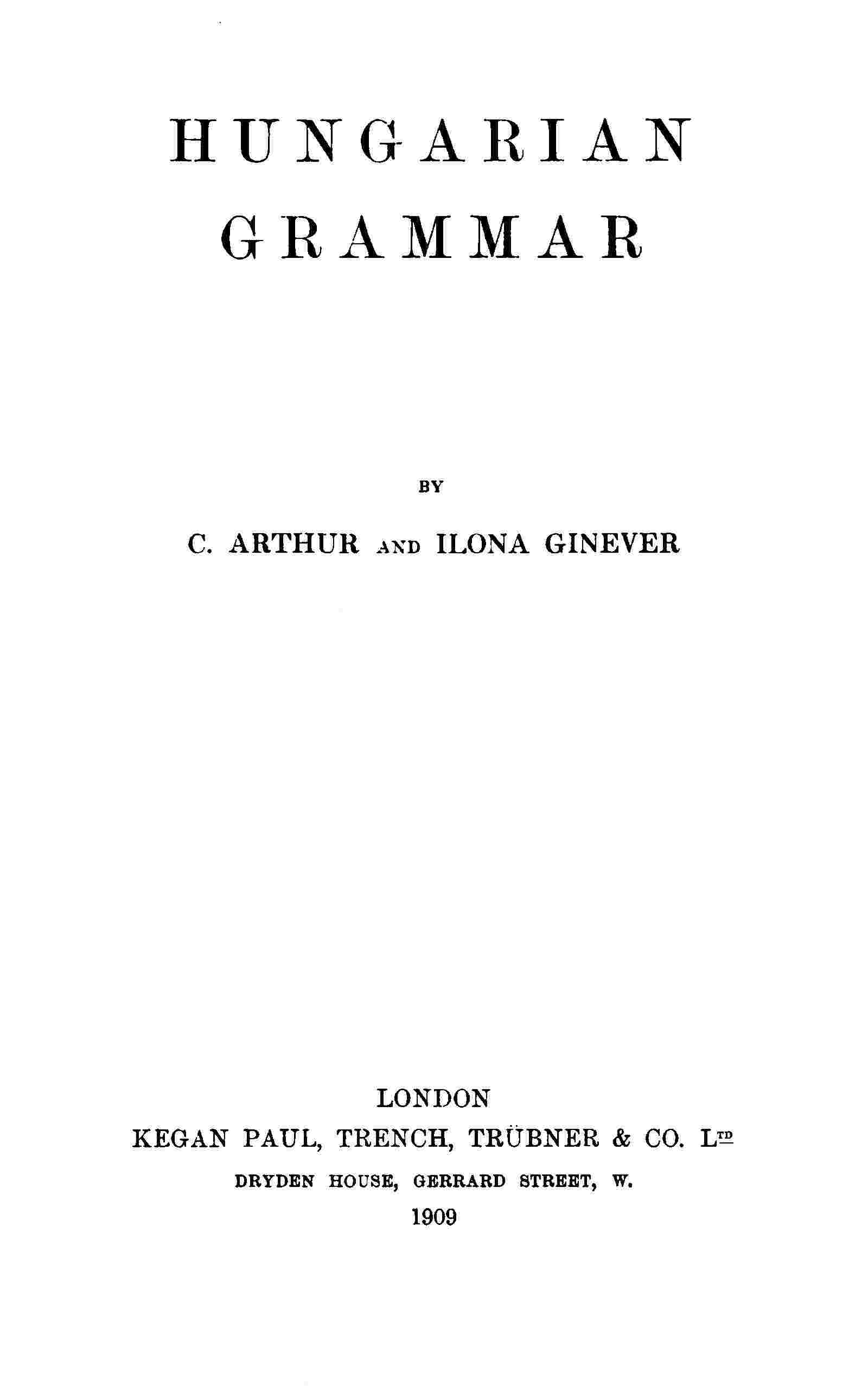 Hungarian grammar cover