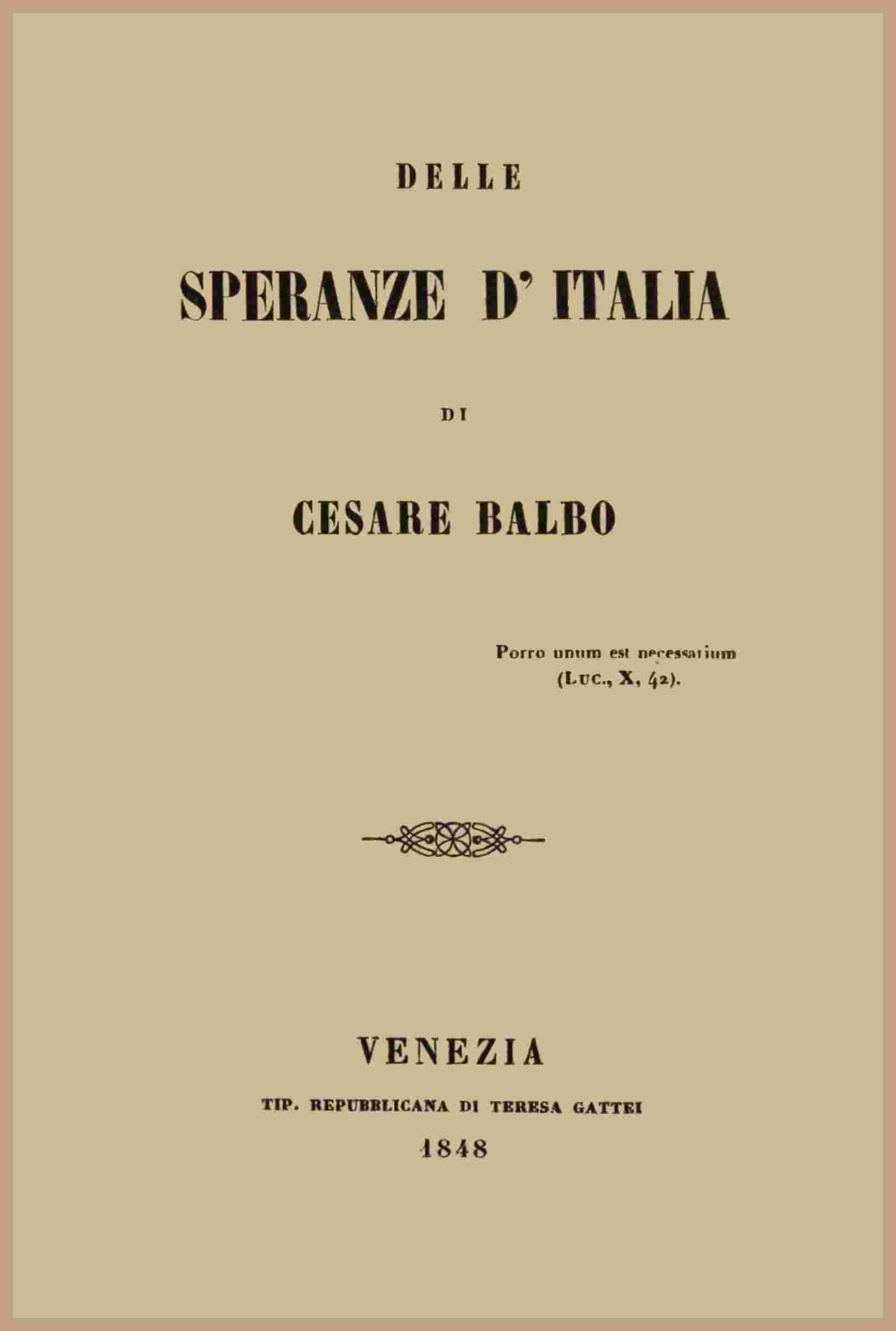 Delle speranze d'Italia cover