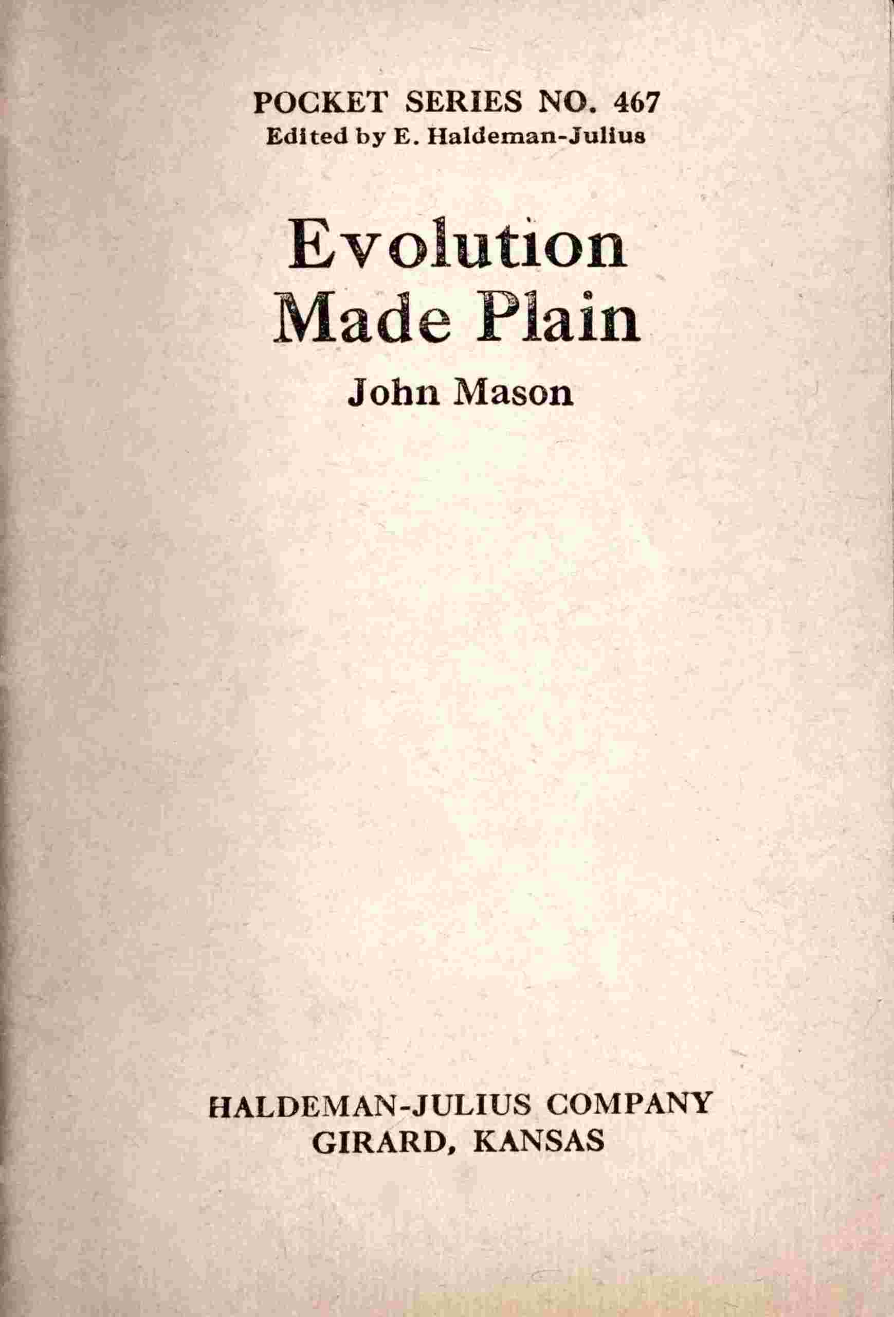 Evolution made plain cover