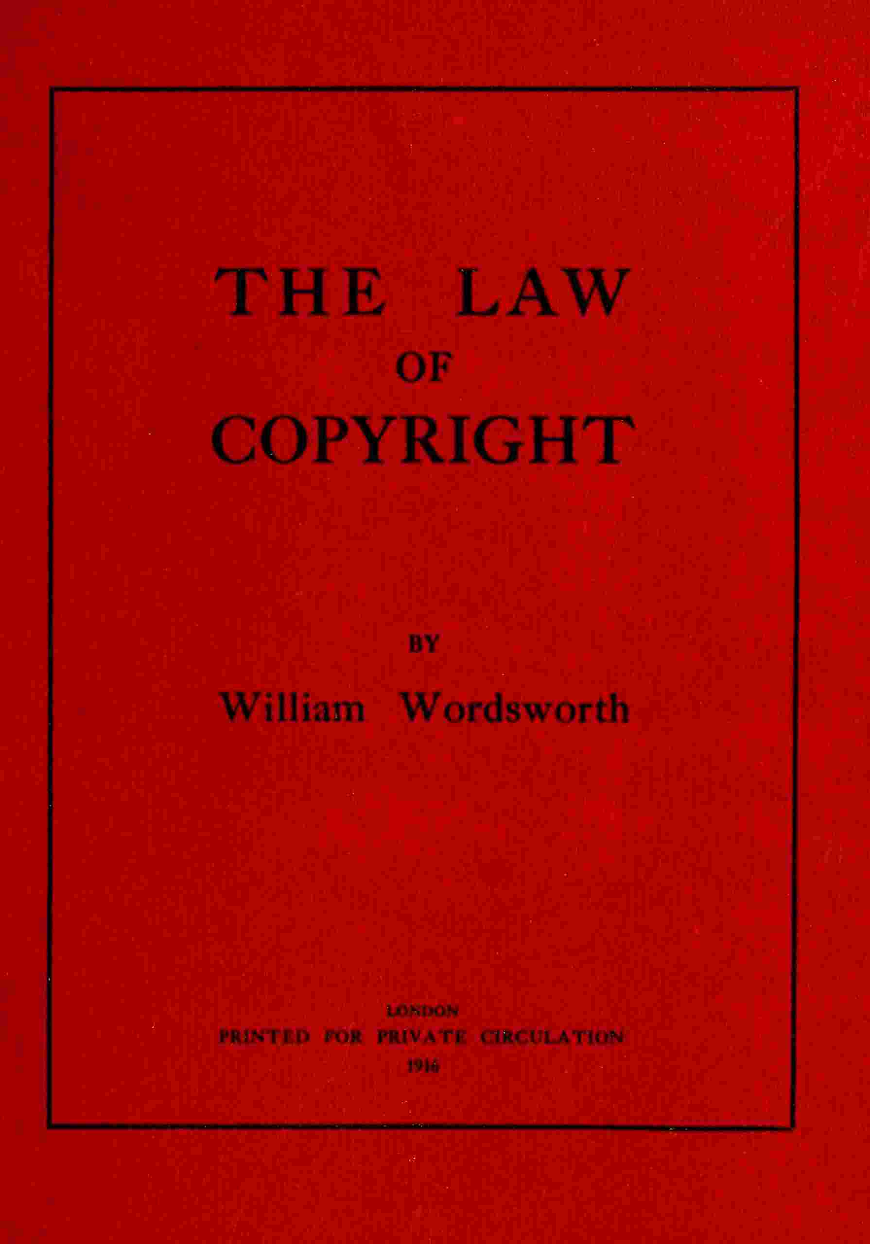 The law of copyright cover