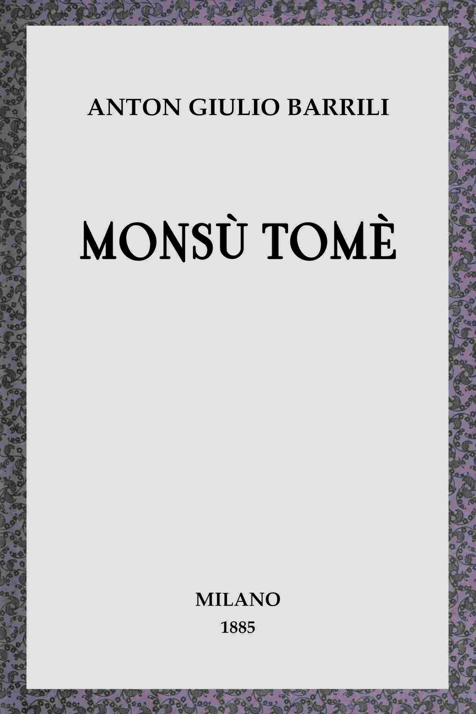 Monsù Tomè cover