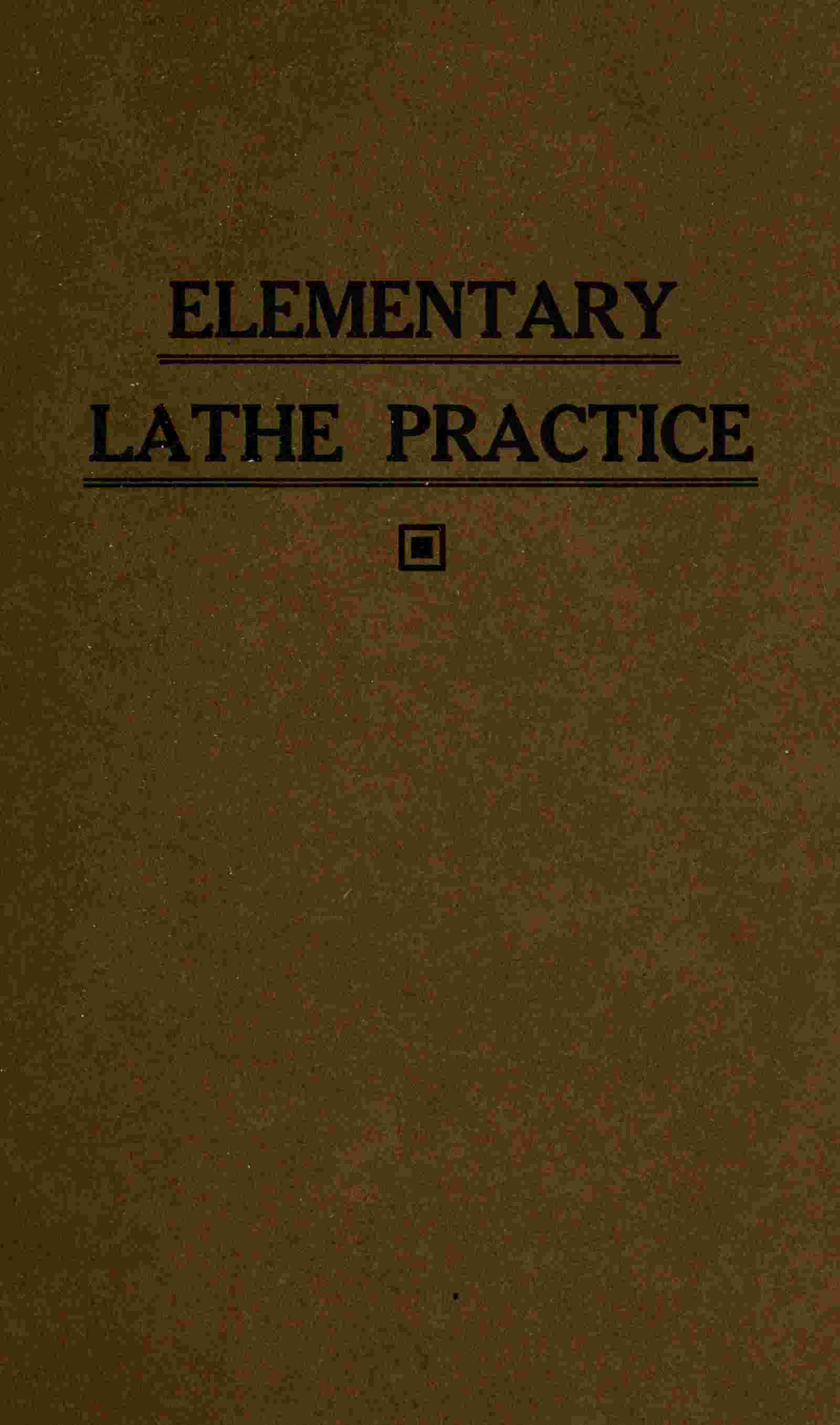 Elementary lathe practice cover