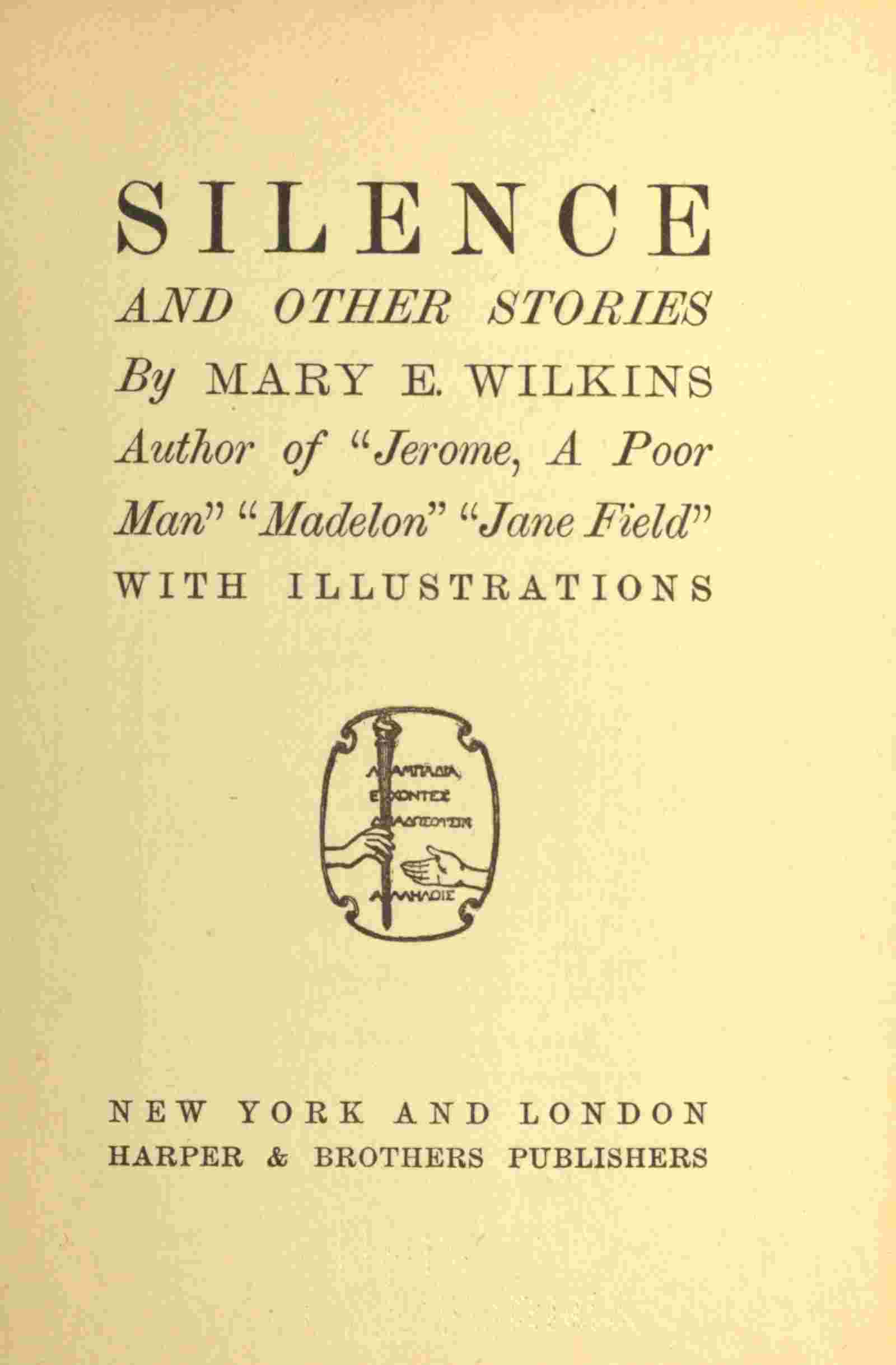 Silence, and other stories cover