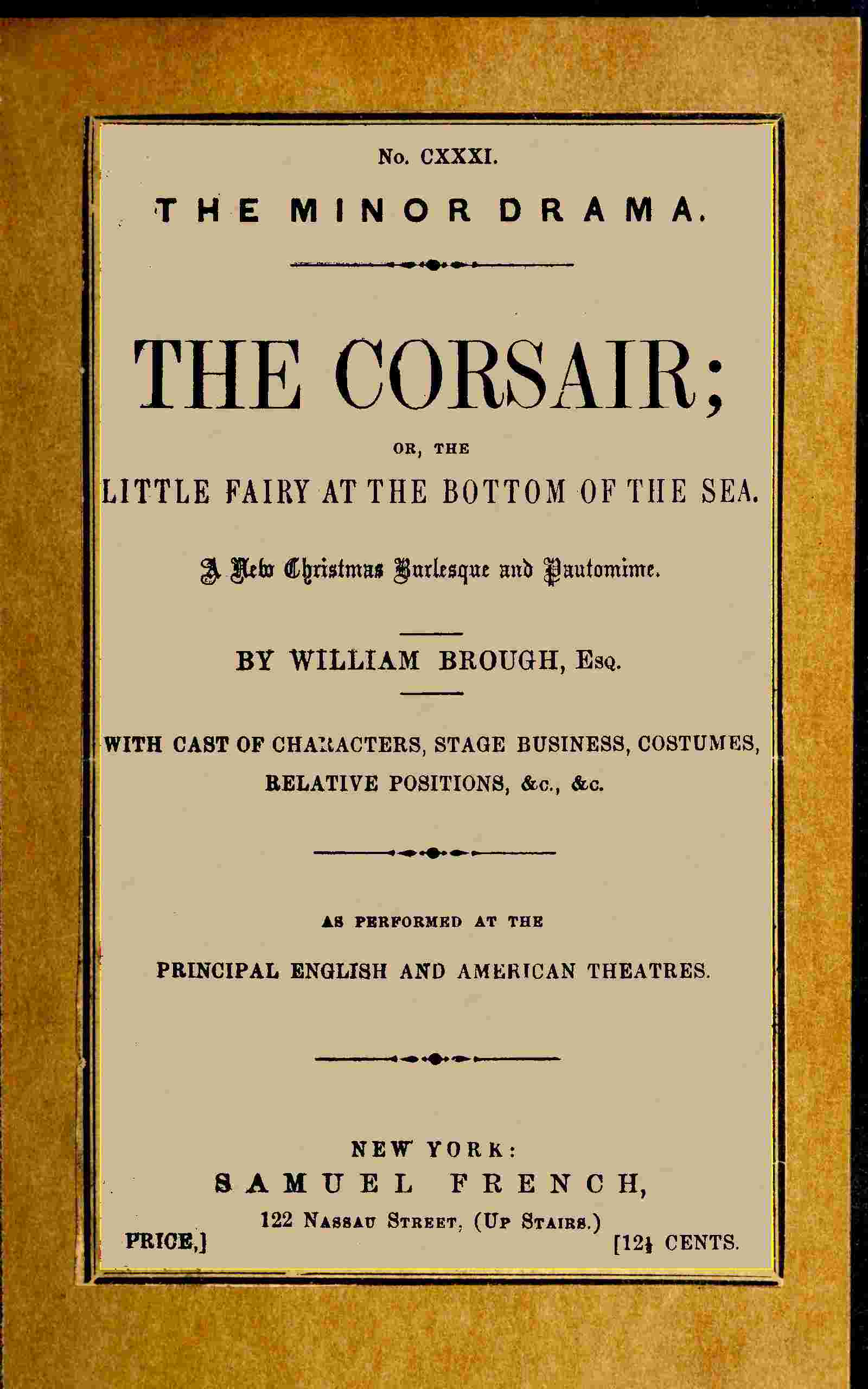 The corsair; or, the little fairy at the bottom of the sea cover