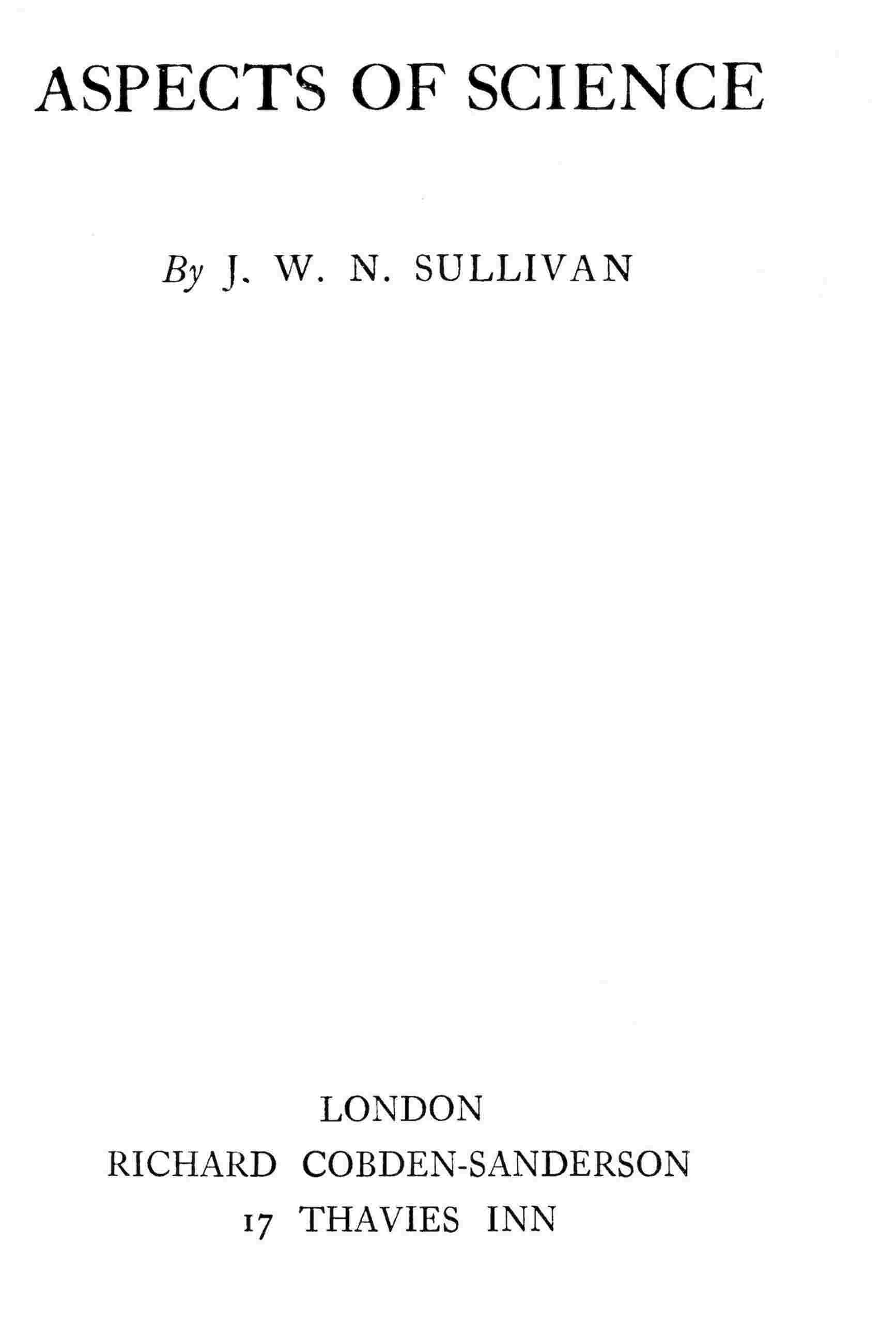 Aspects of science cover
