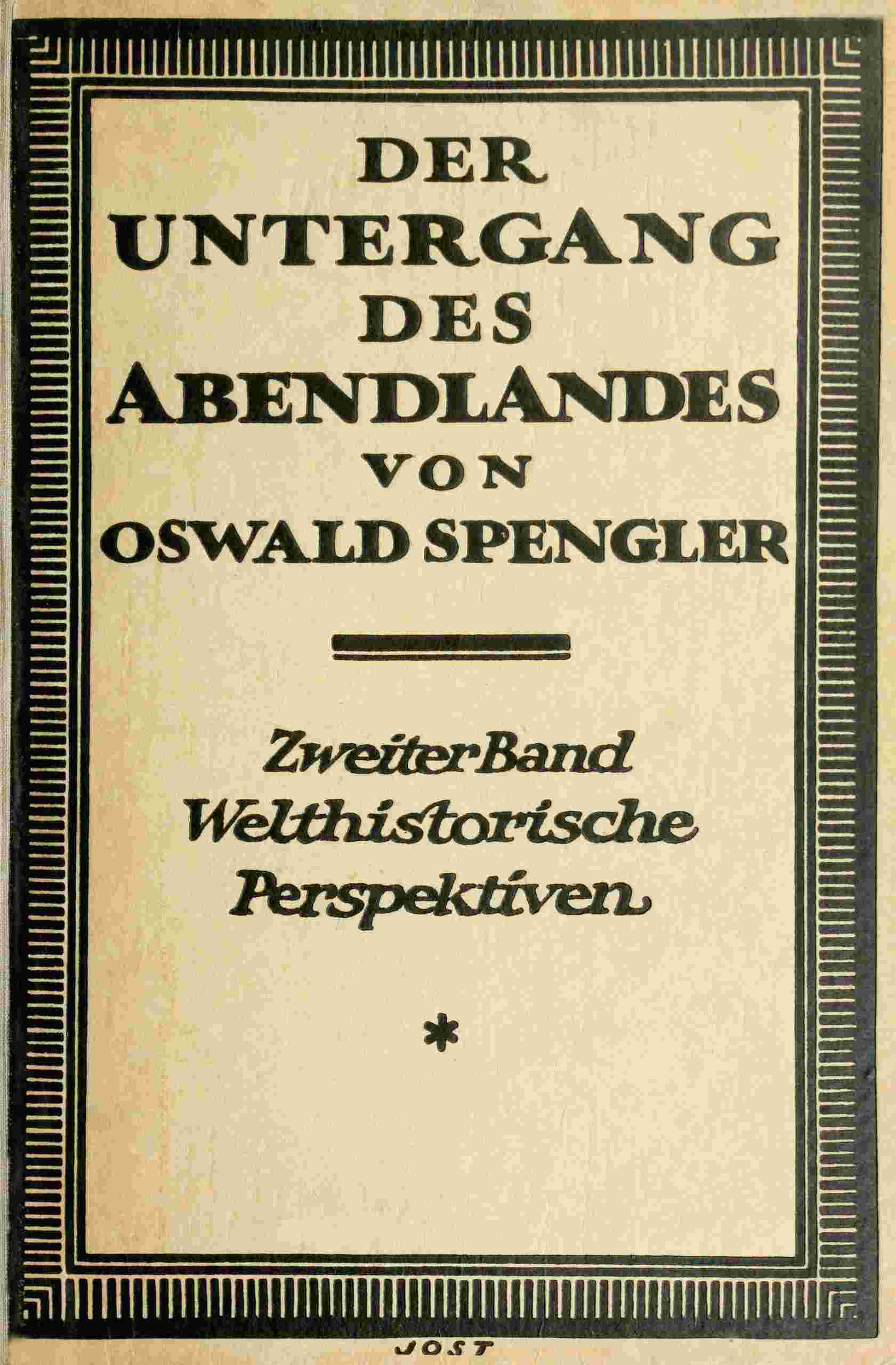 Der Untergang des Abendlandes, Zweiter Band cover