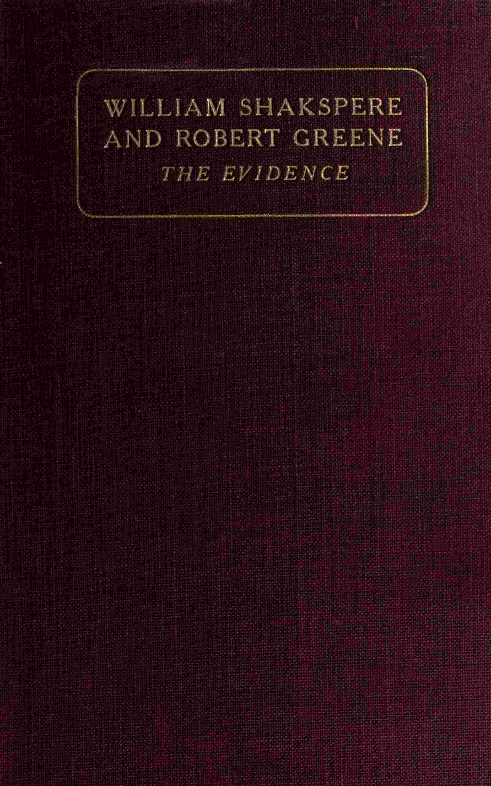 William Shakspere and Robert Greene cover