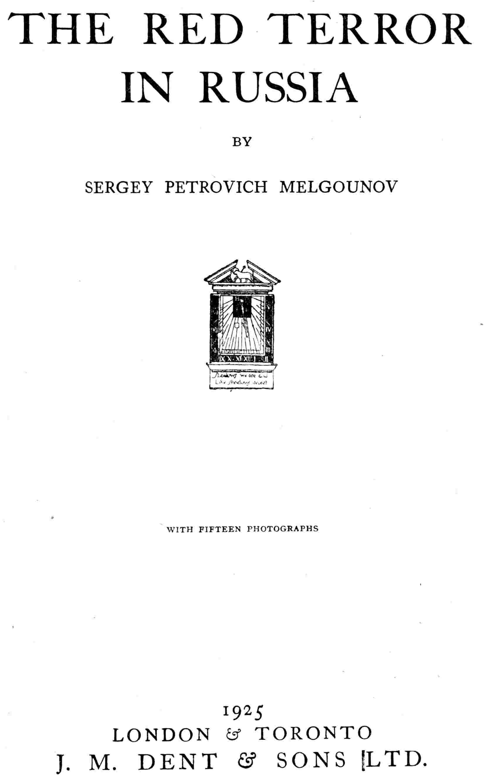 The red terror in Russia cover