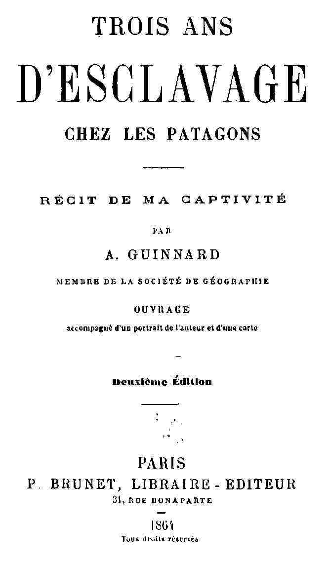 Trois ans d'esclavage chez les Patagons cover