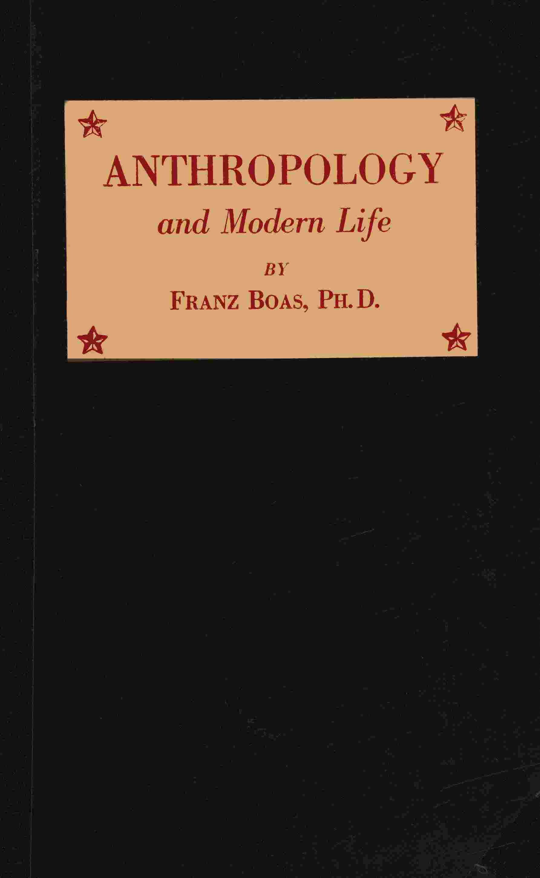 Anthropology and modern life cover