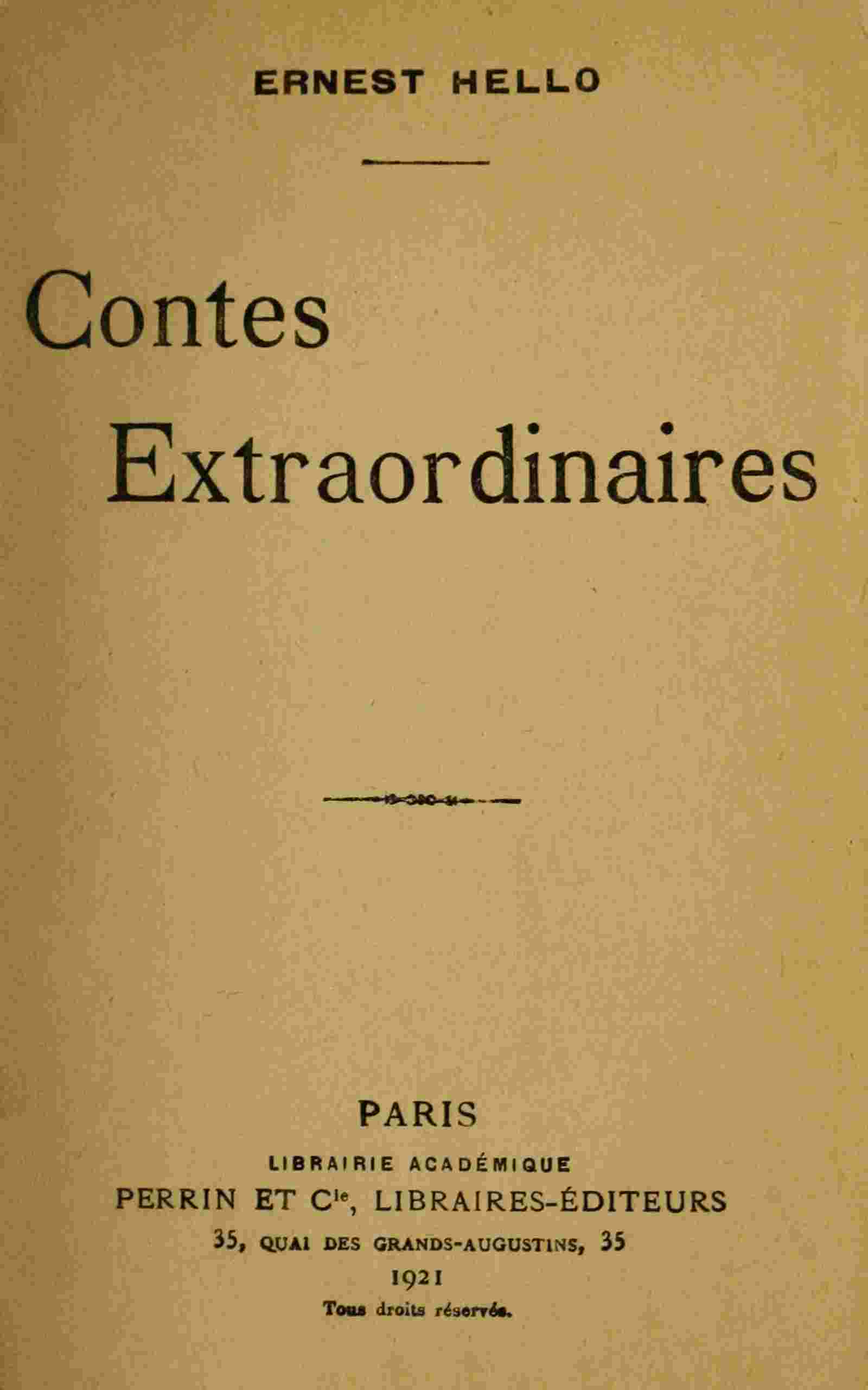 Contes extraordinaires cover