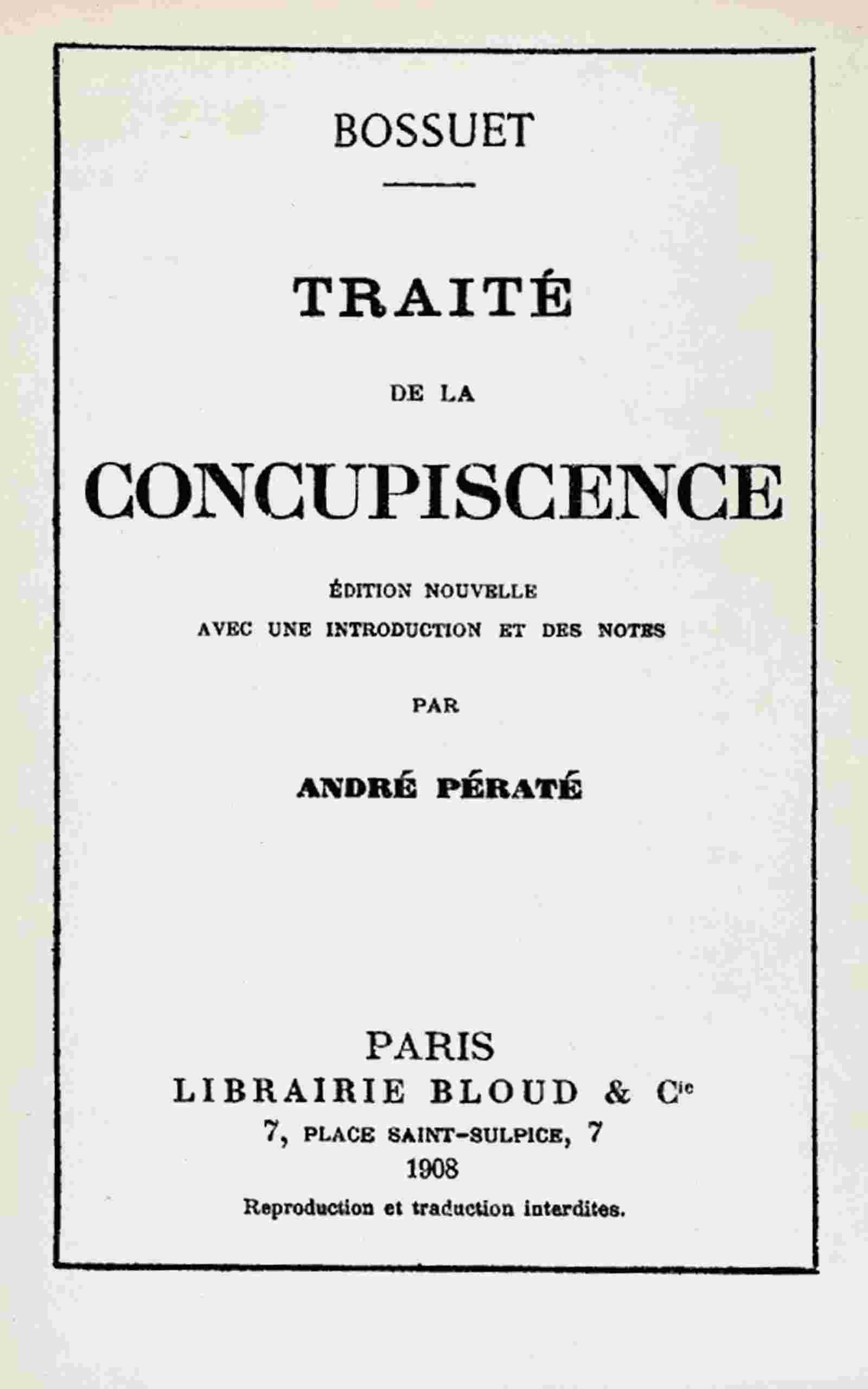 Traité de la concupiscence cover
