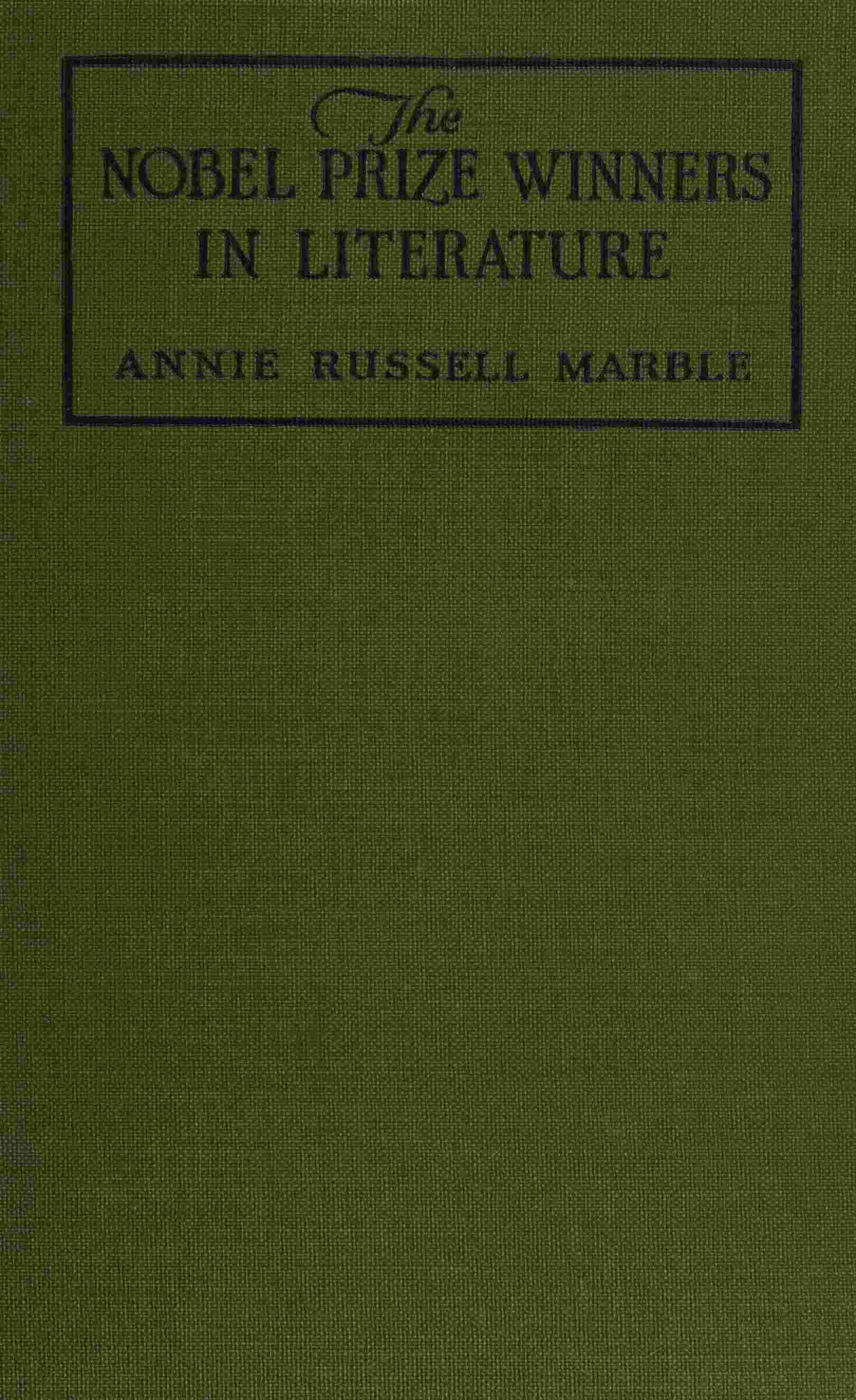 The Nobel Prize winners in literature cover
