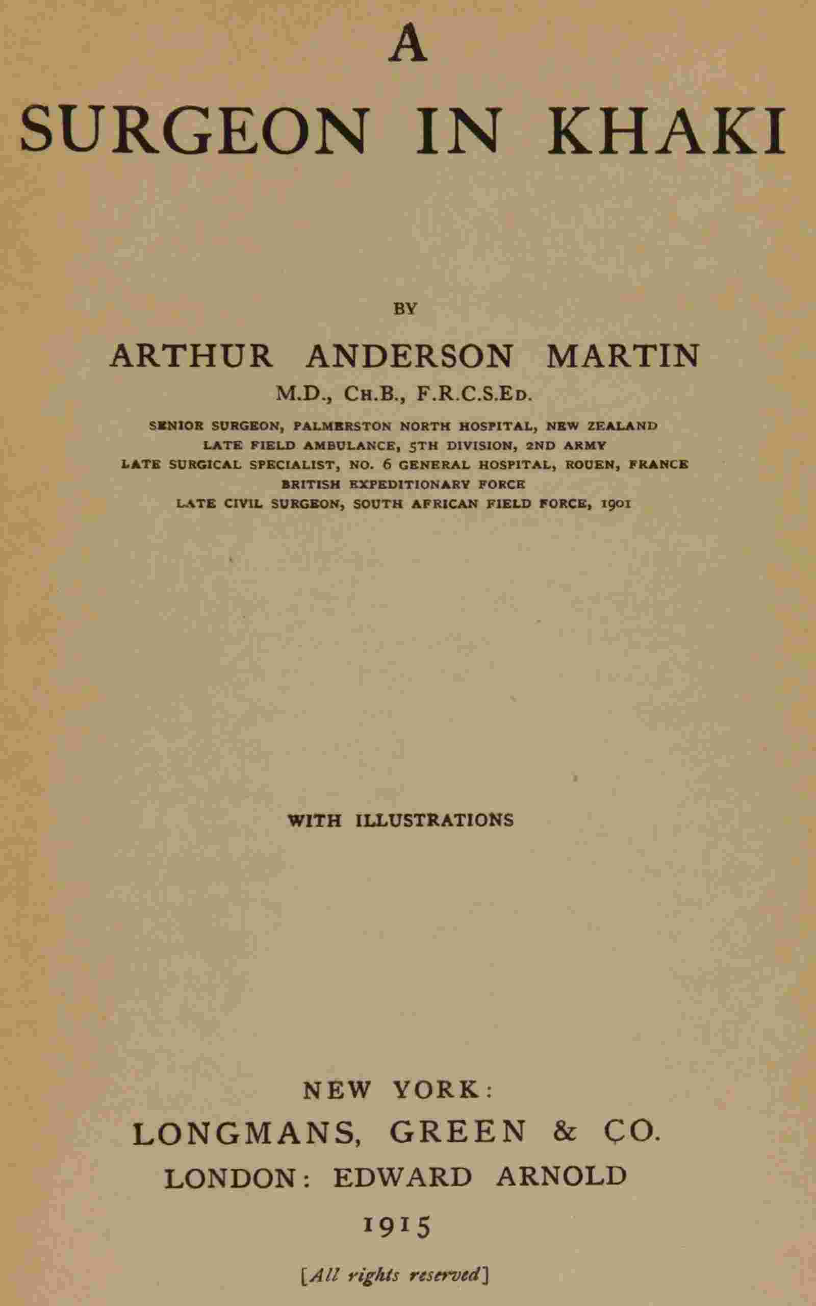 A surgeon in khaki cover