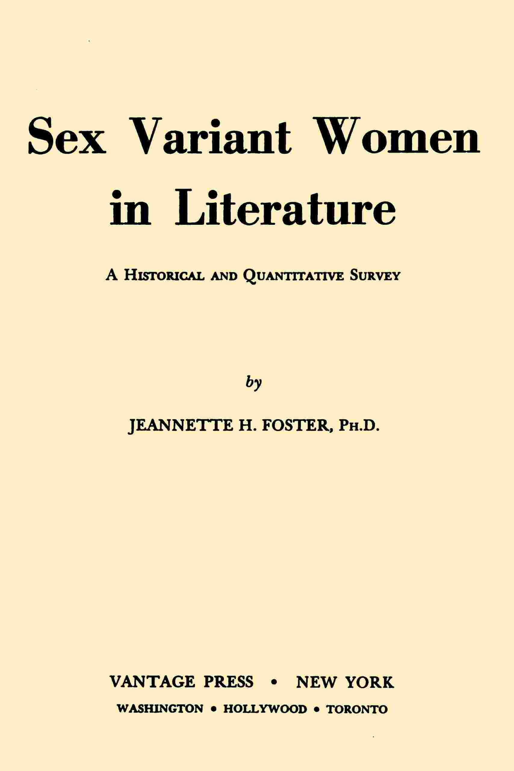 Sex variant women in literature cover