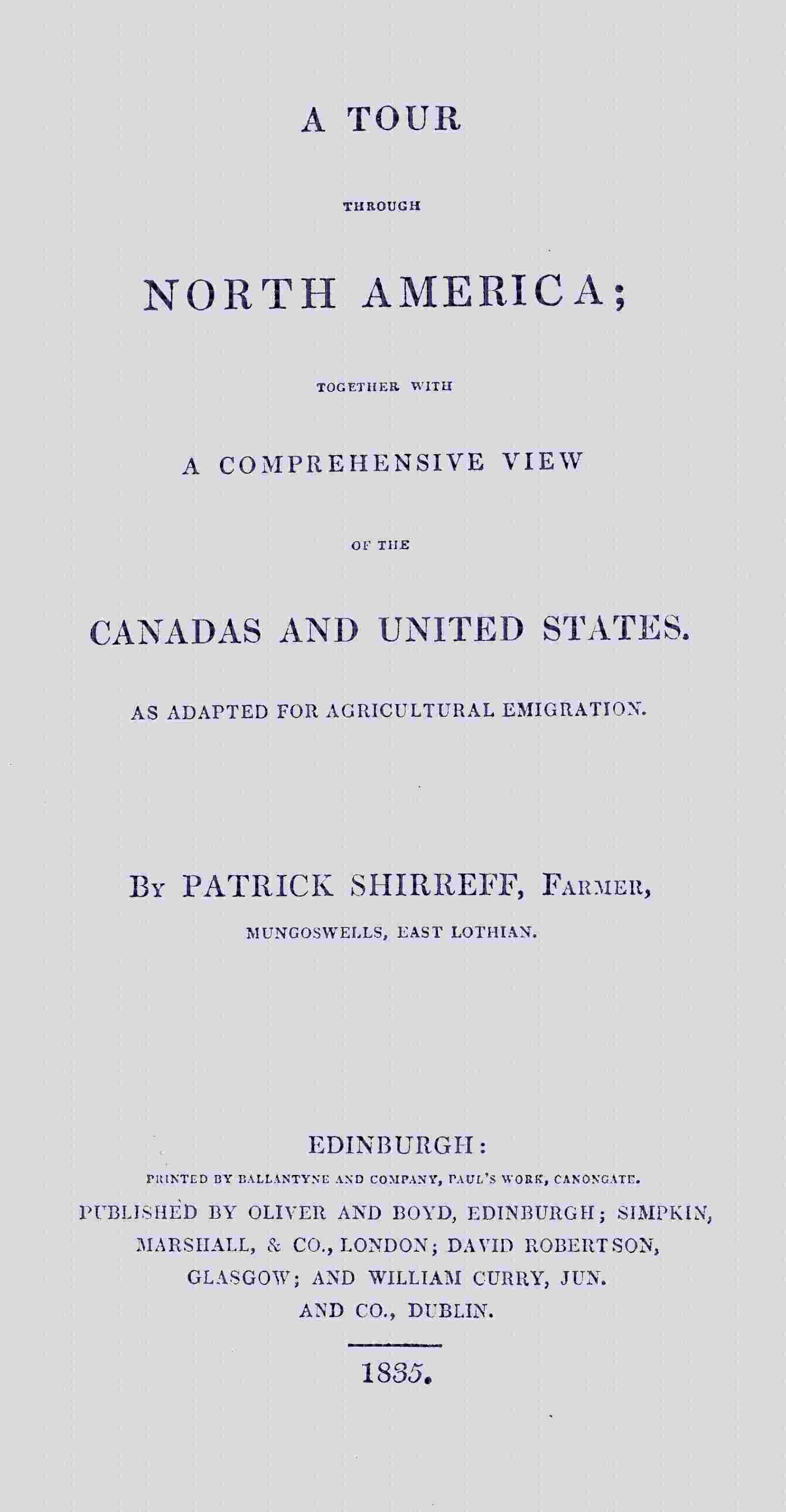 A tour through North America cover