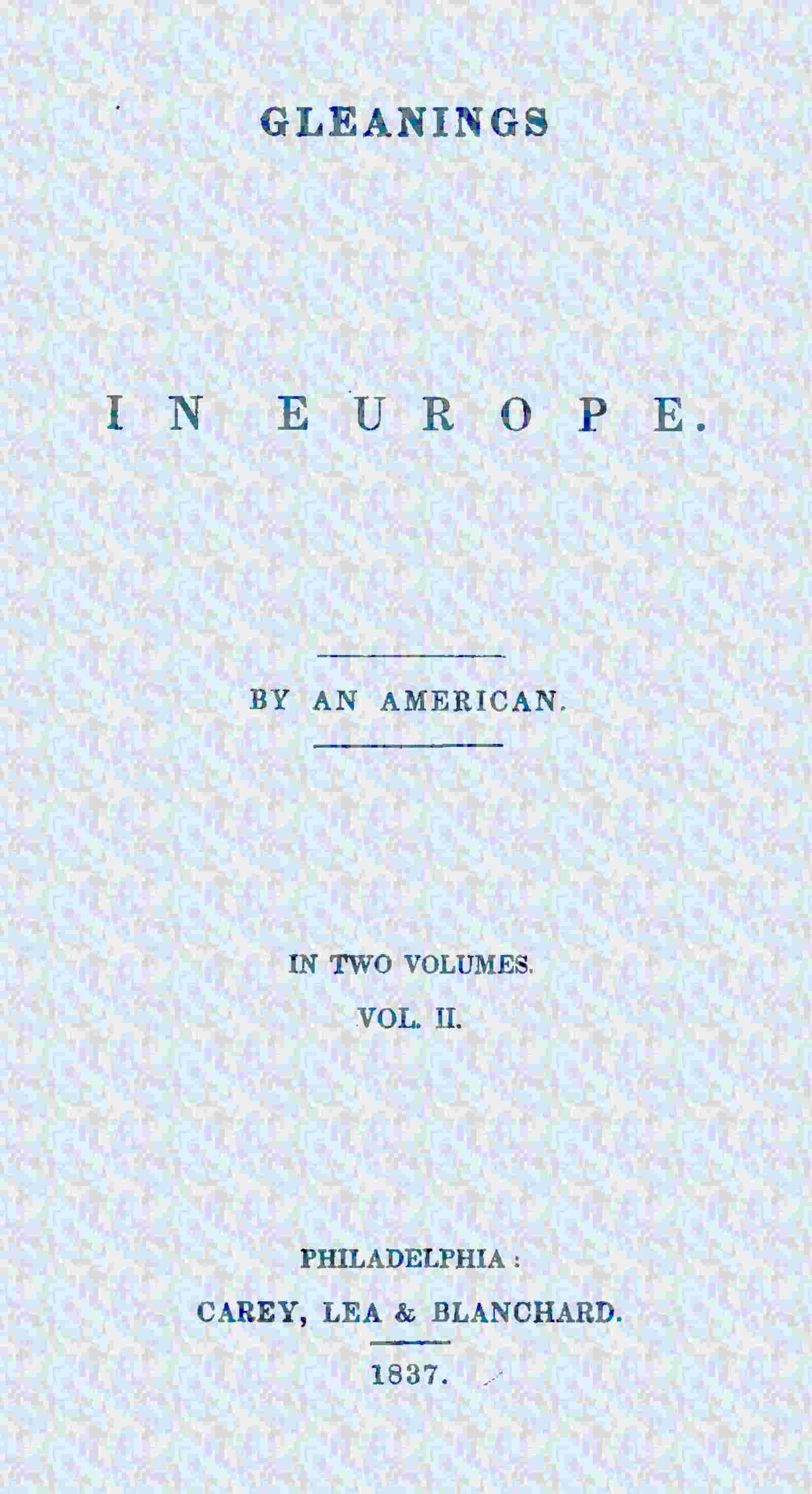 Gleanings in Europe cover