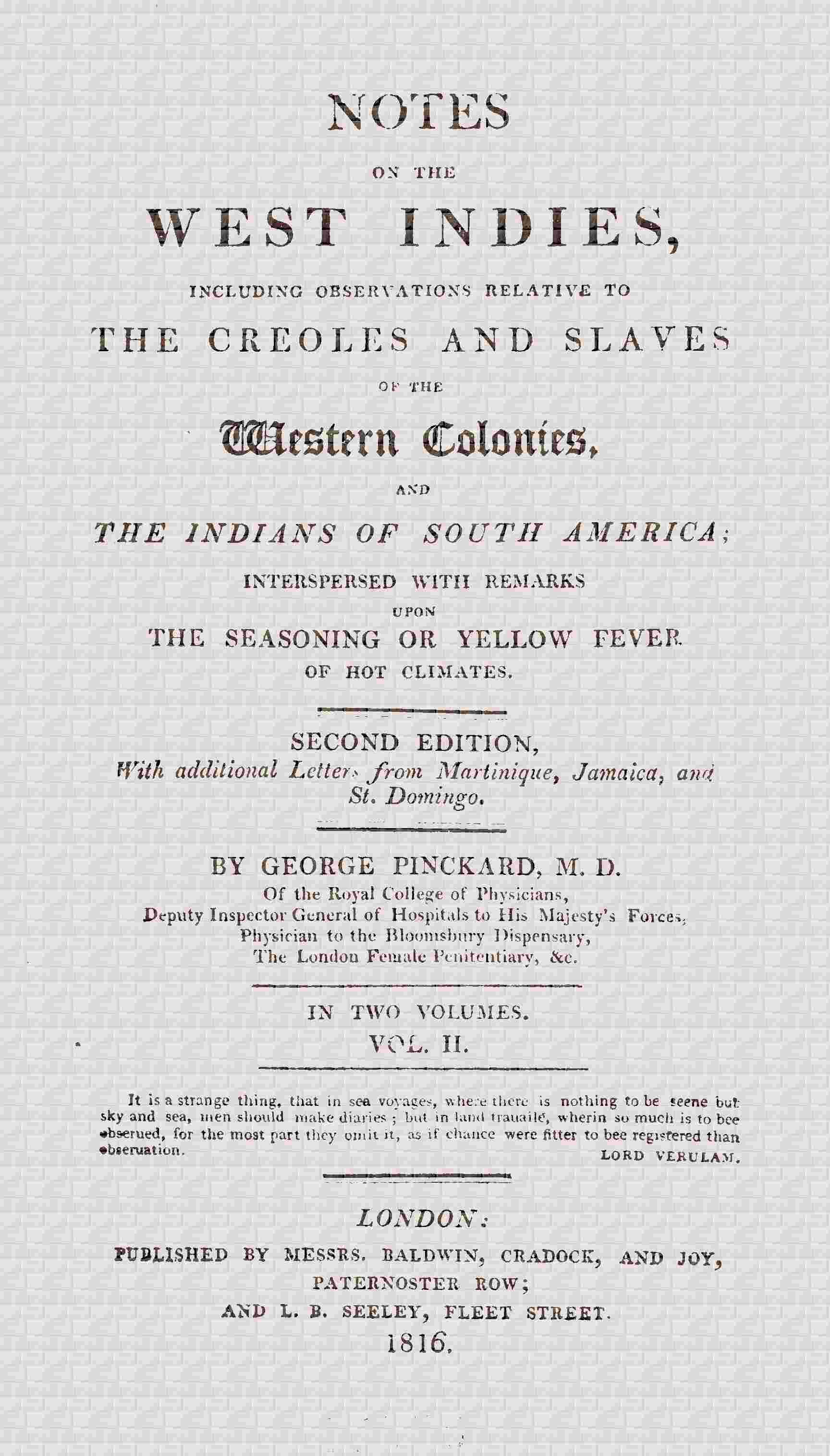 Notes on the West Indies, vol. 2 of 2 cover