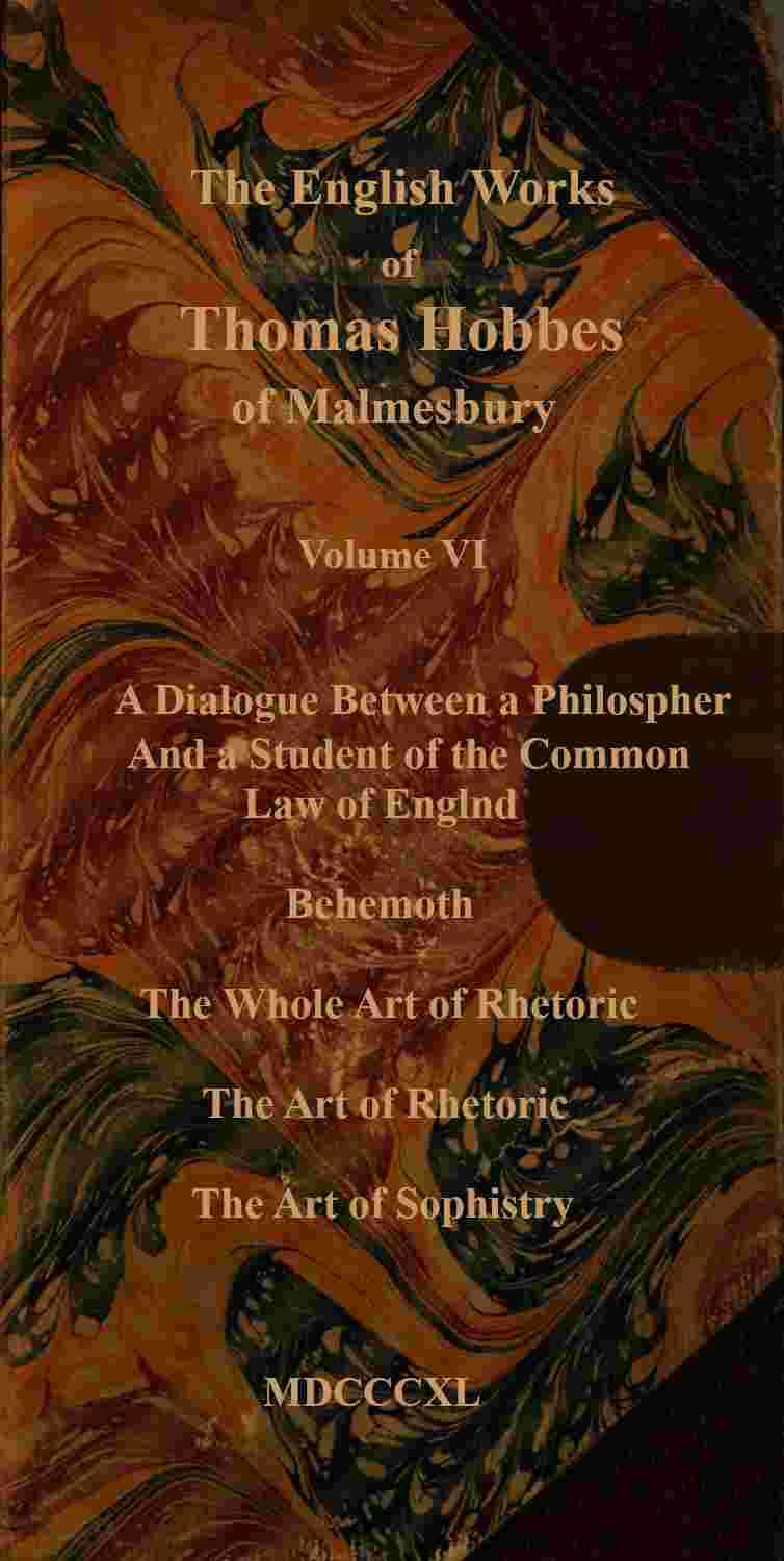 The English works of Thomas Hobbes of Malmesbury, Volume 06 (of 11) cover