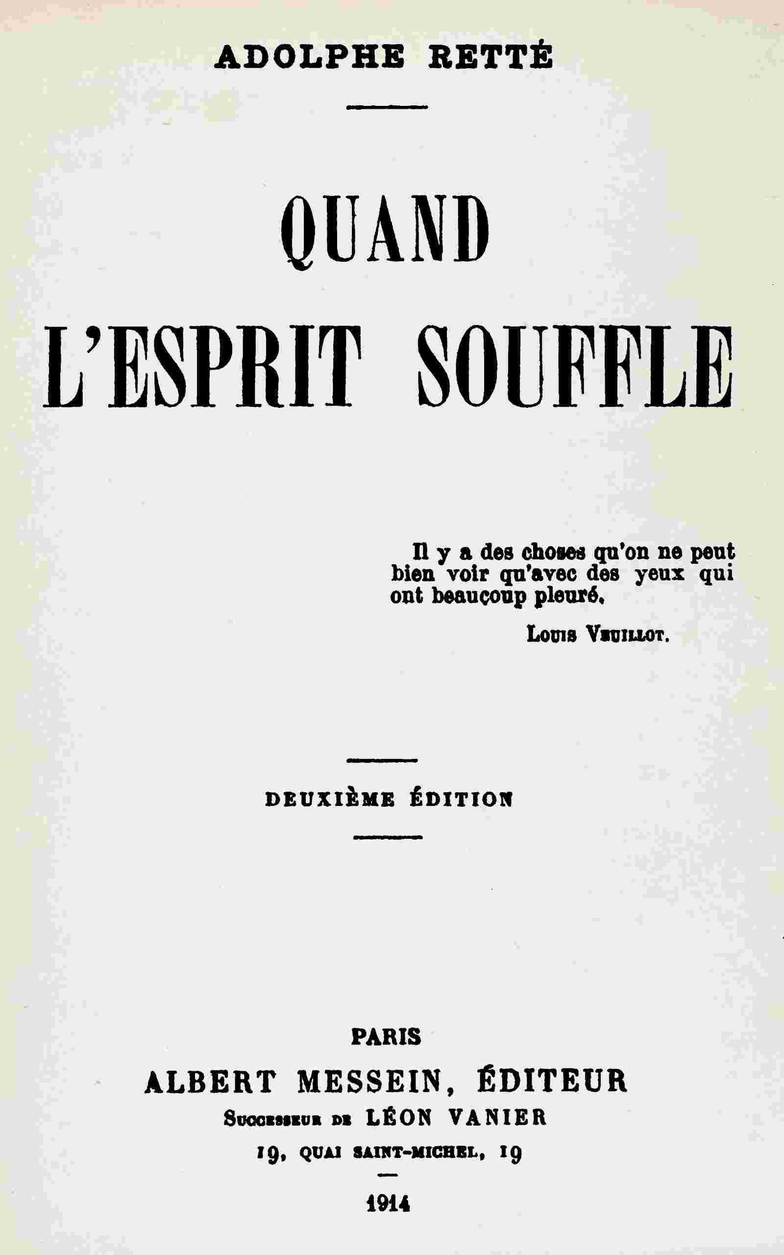 Quand l'esprit souffle cover