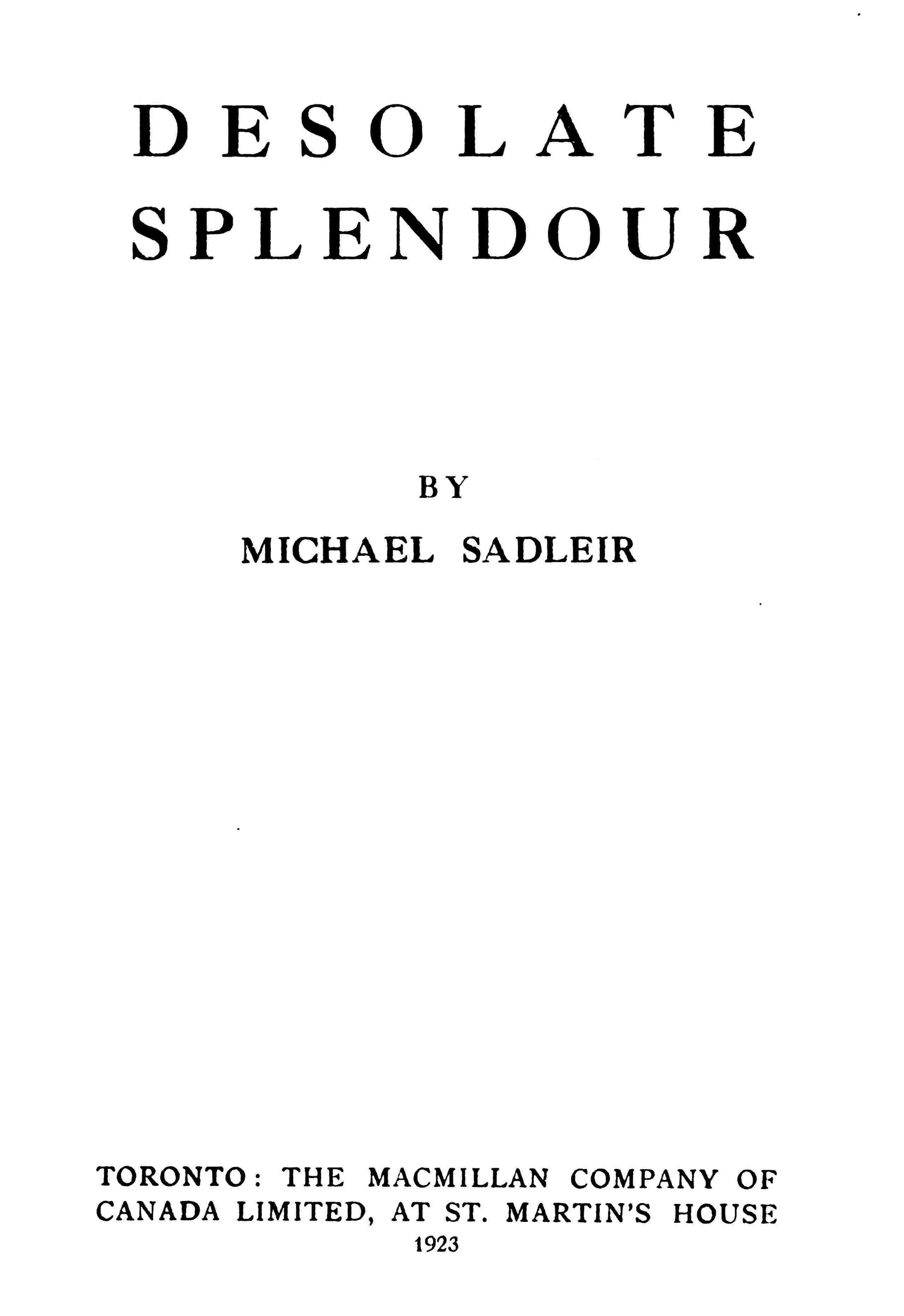 Desolate splendour cover