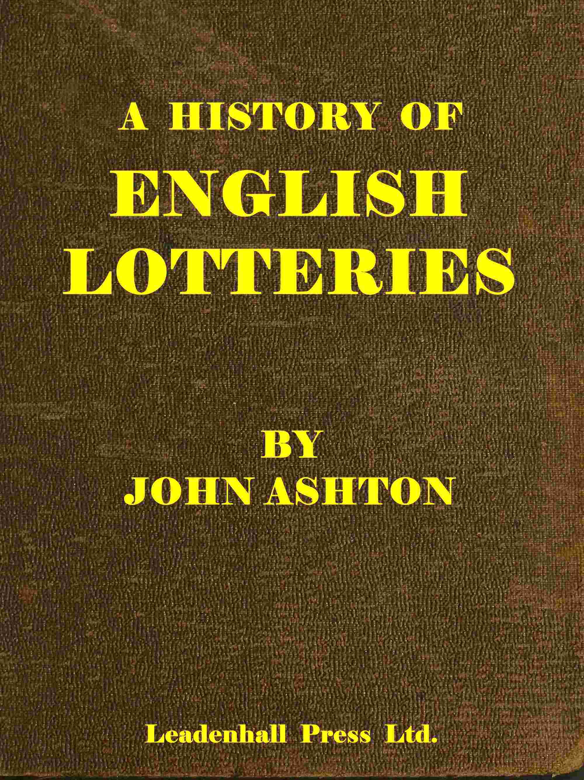 A history of English lotteries cover