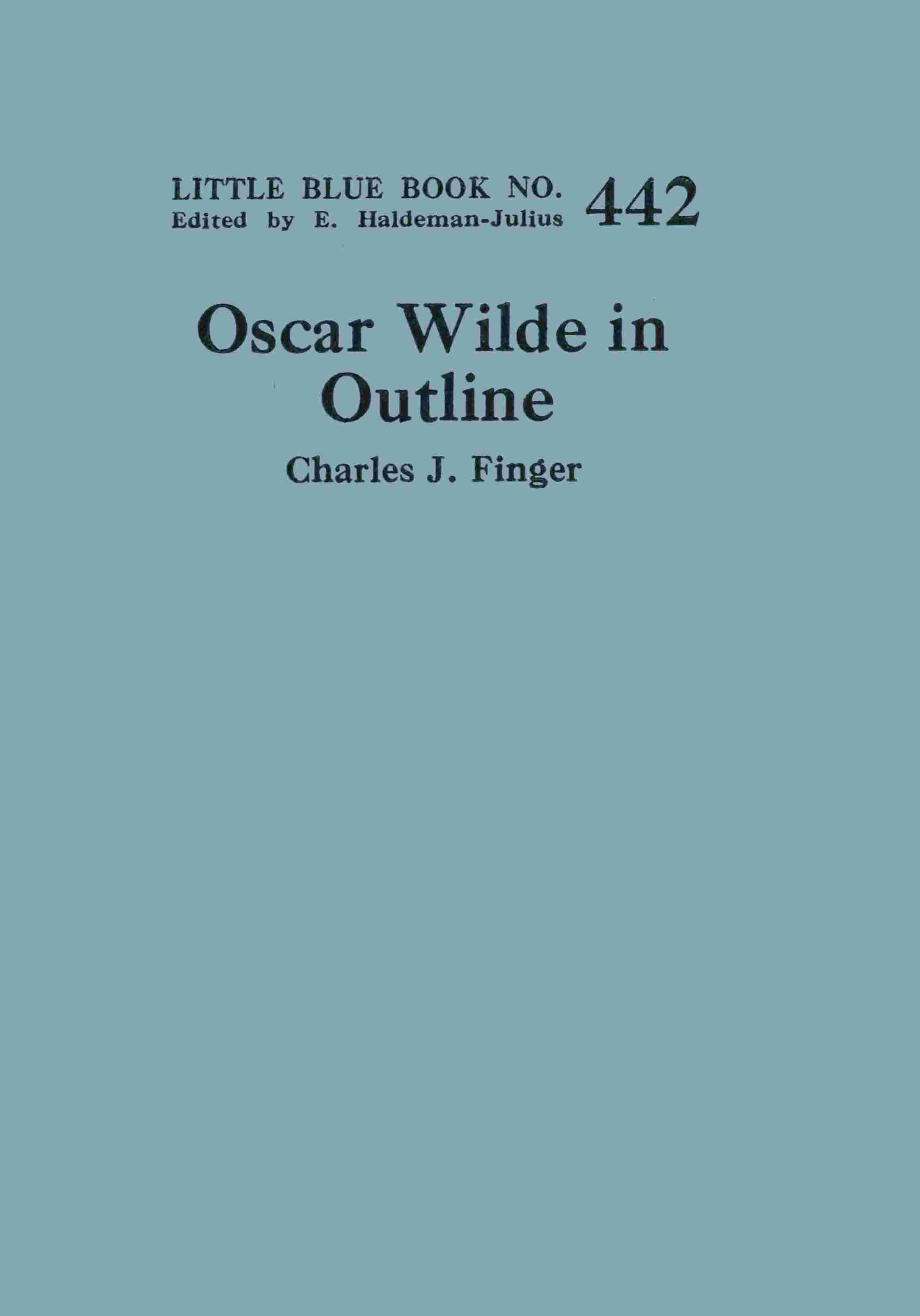 Oscar Wilde in outline cover