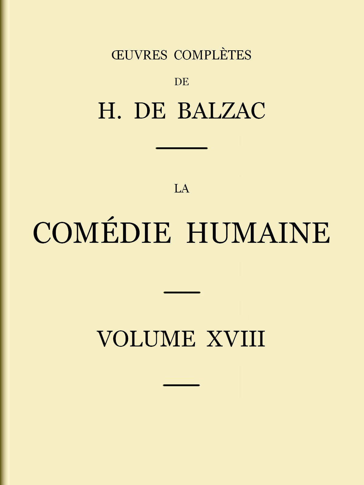 La Comédie humaine - Volume 18 cover