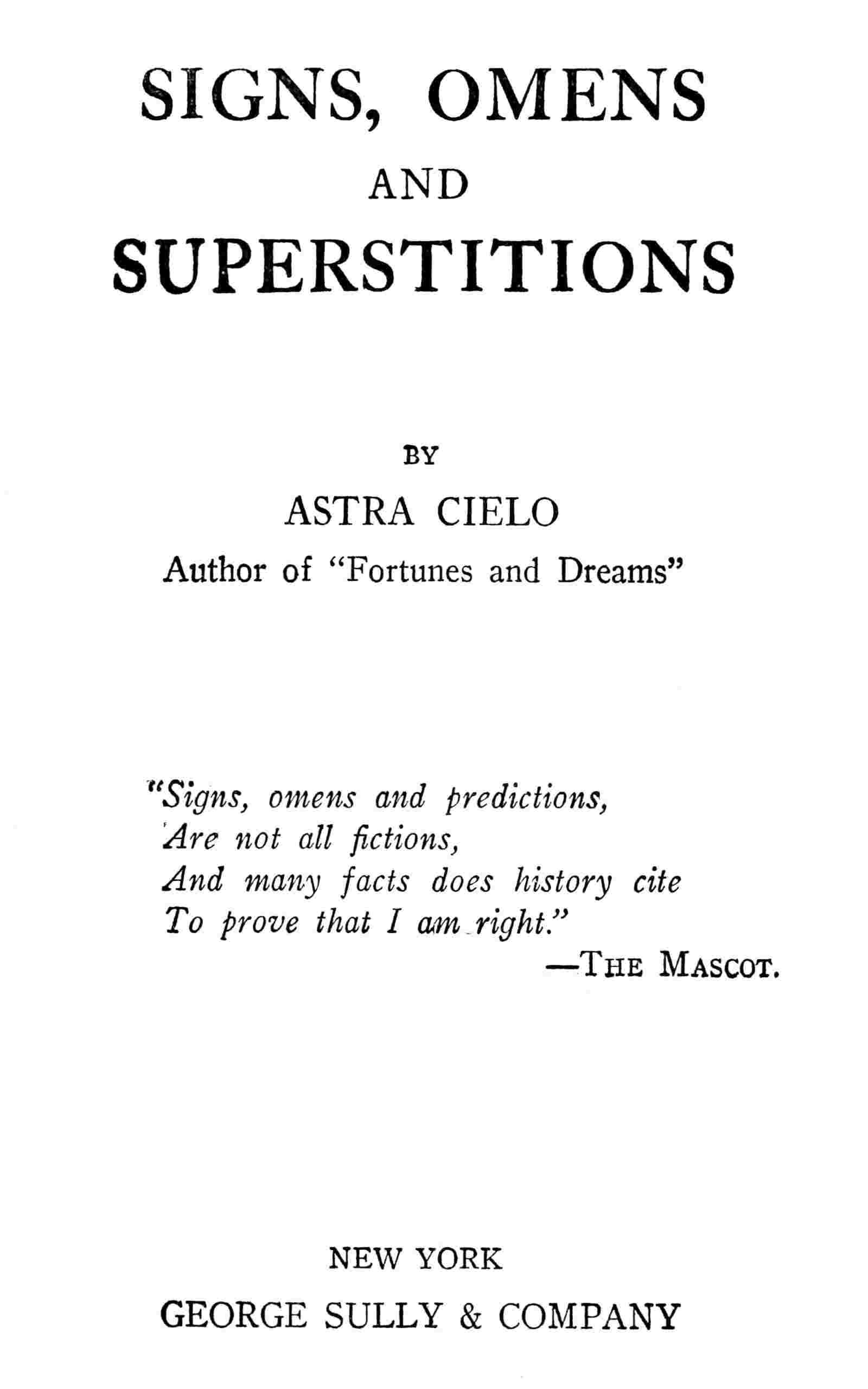 Signs, omens and superstitions cover