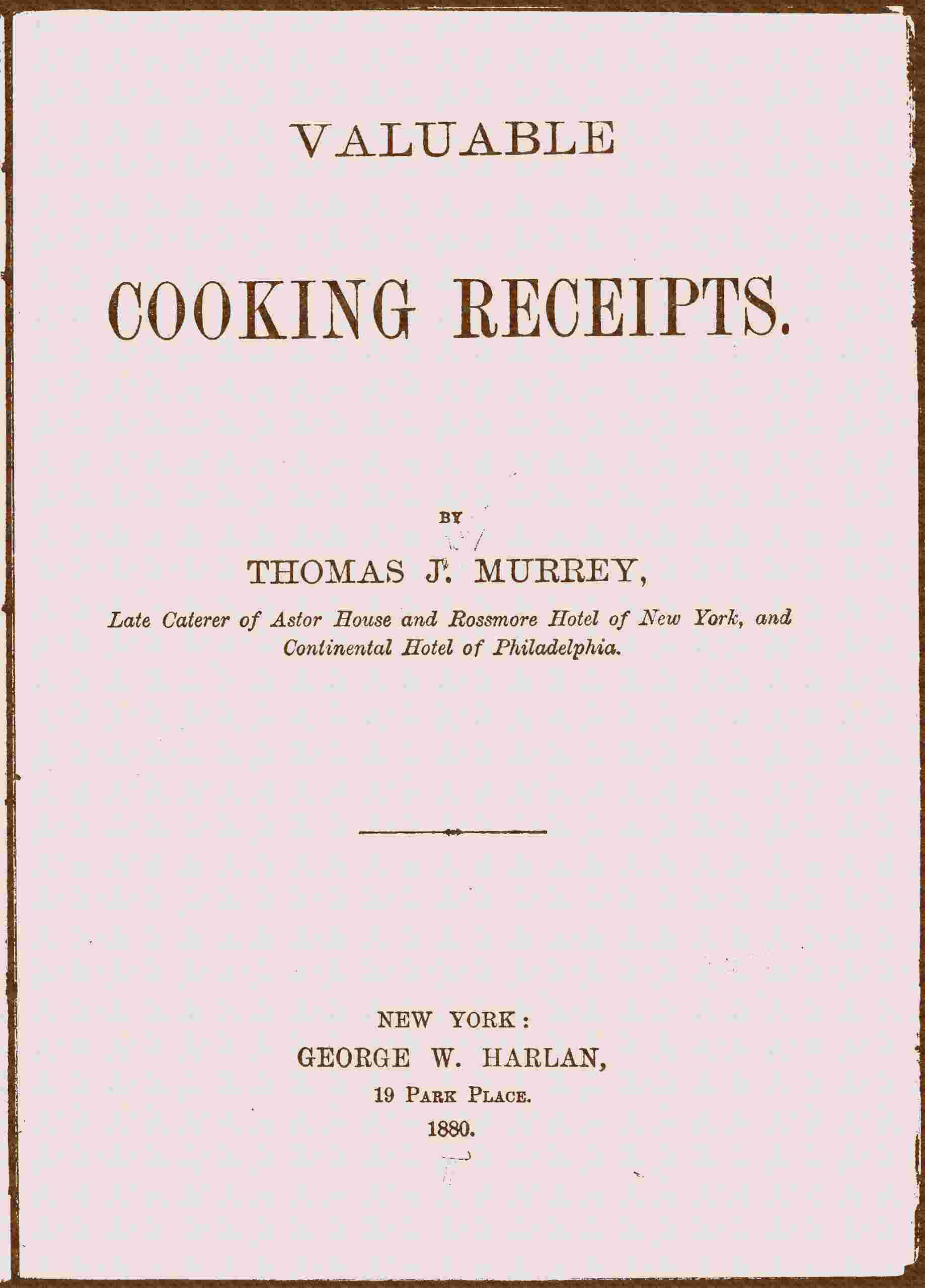 Valuable cooking receipts cover