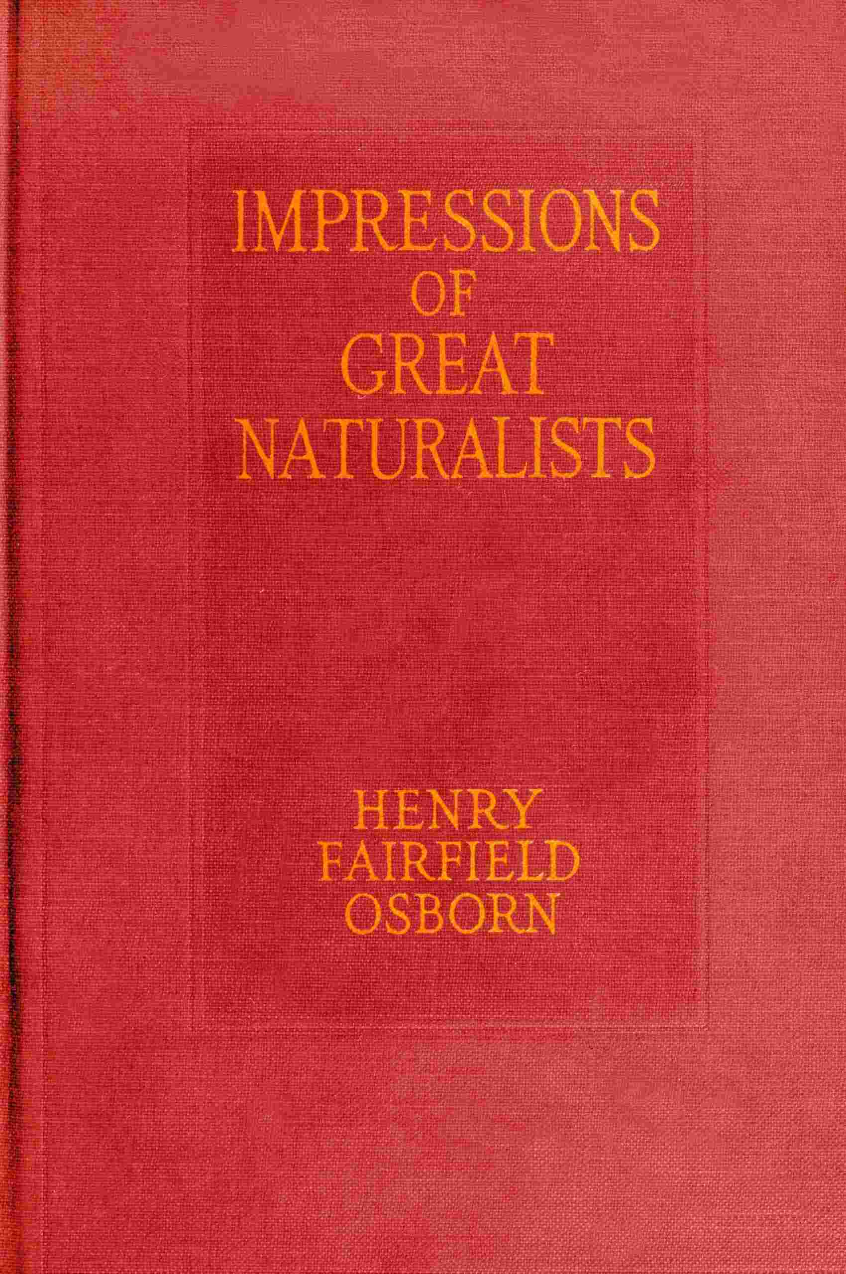 Impressions of great naturalists cover