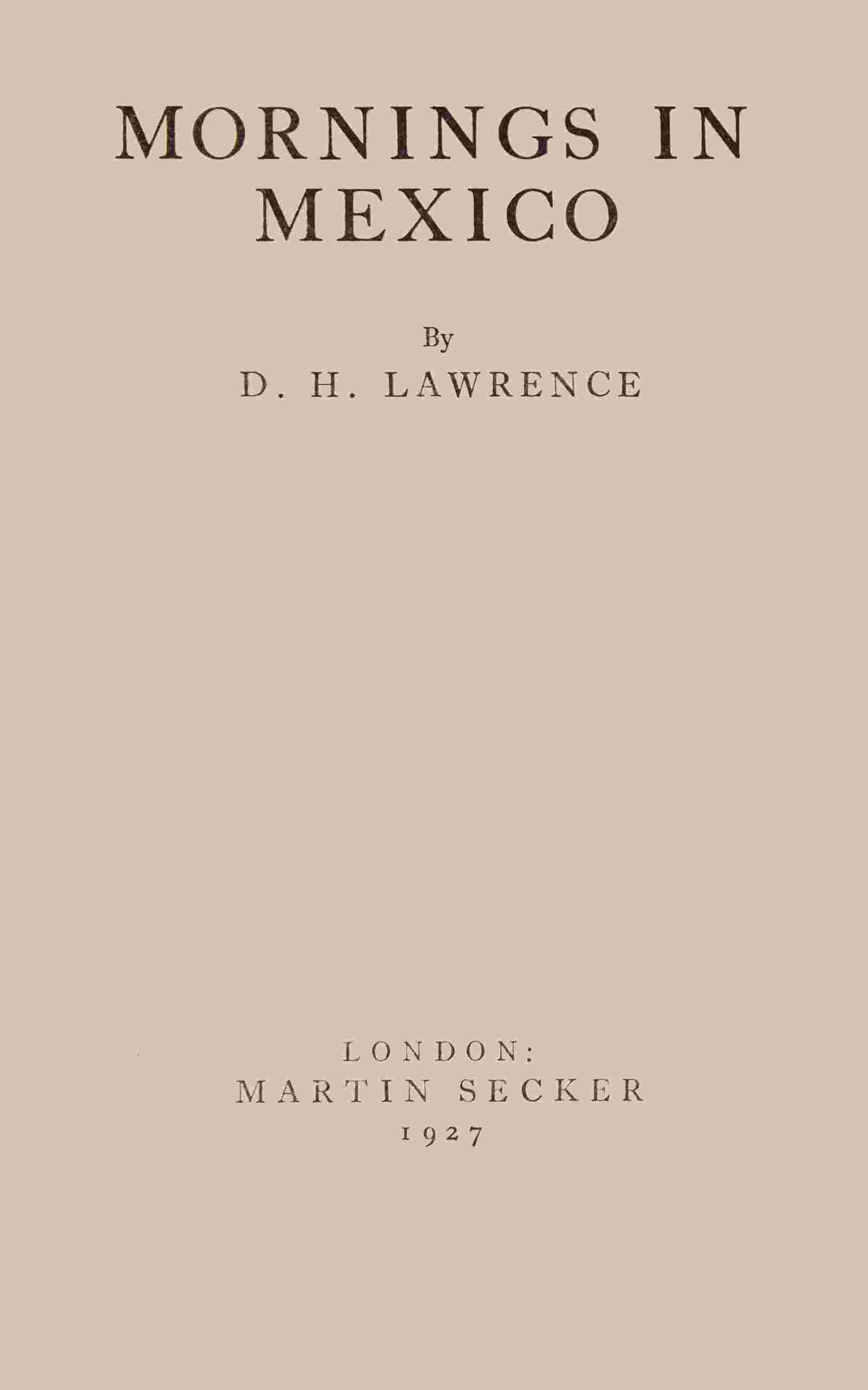 Mornings in Mexico cover