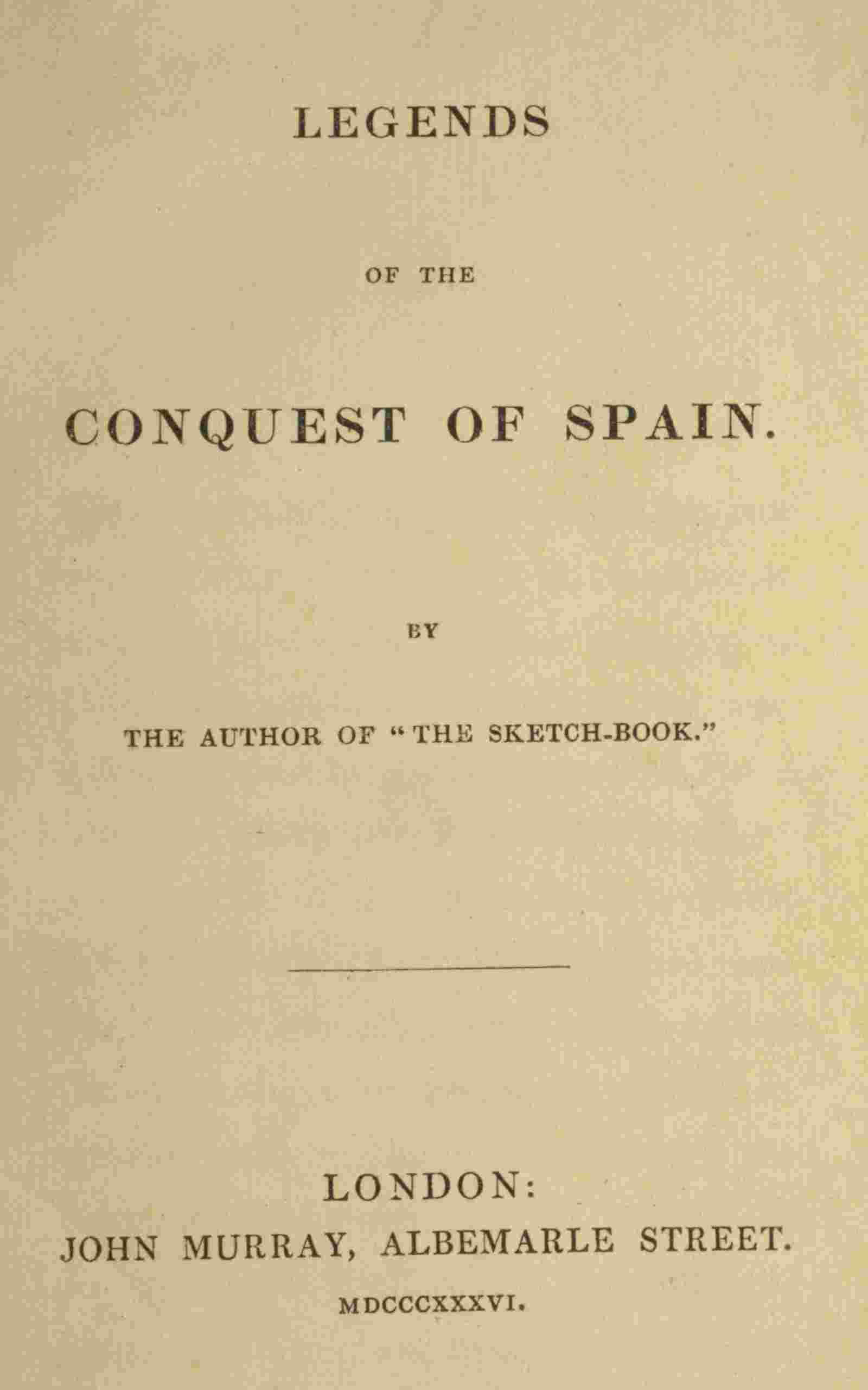 Legends of the conquest of Spain cover