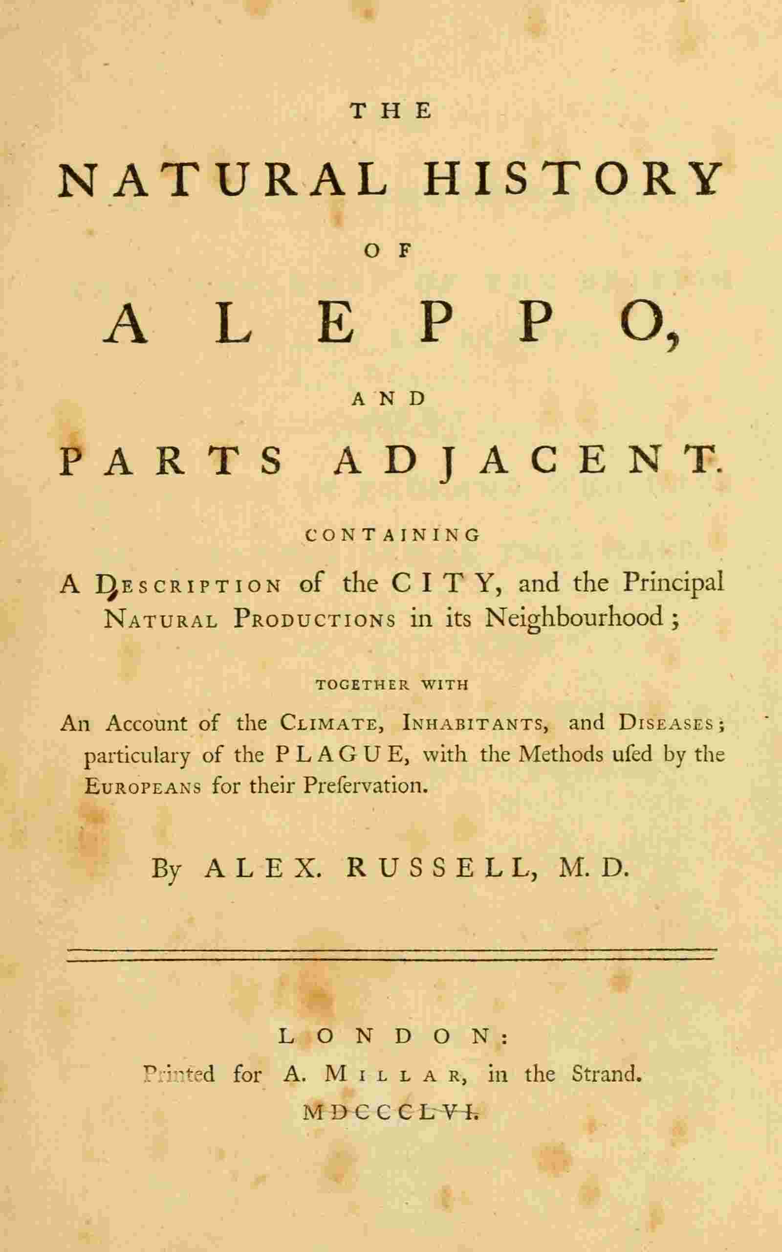 The natural history of Aleppo, and parts adjacent cover