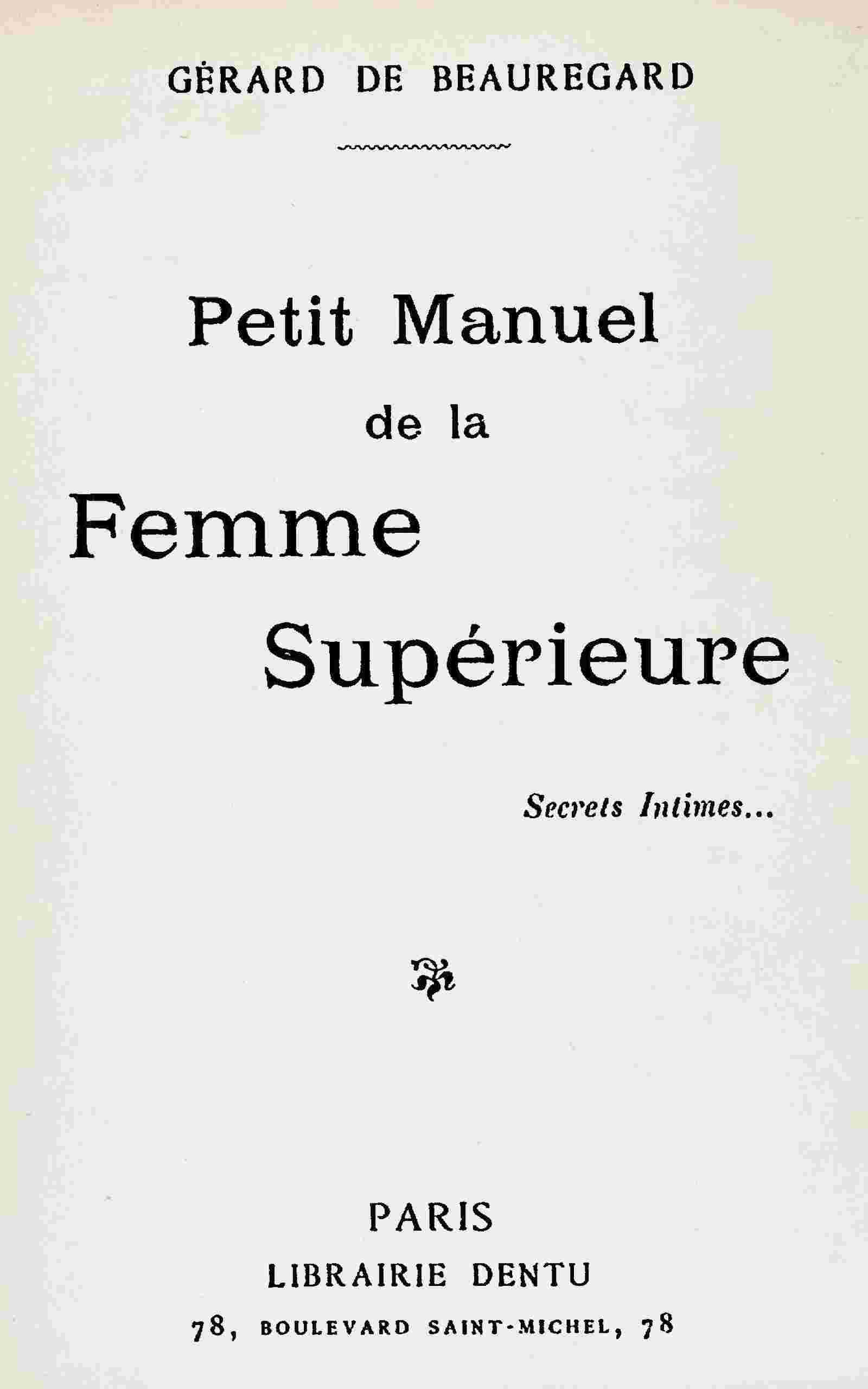 Petit manuel de la femme supérieure cover