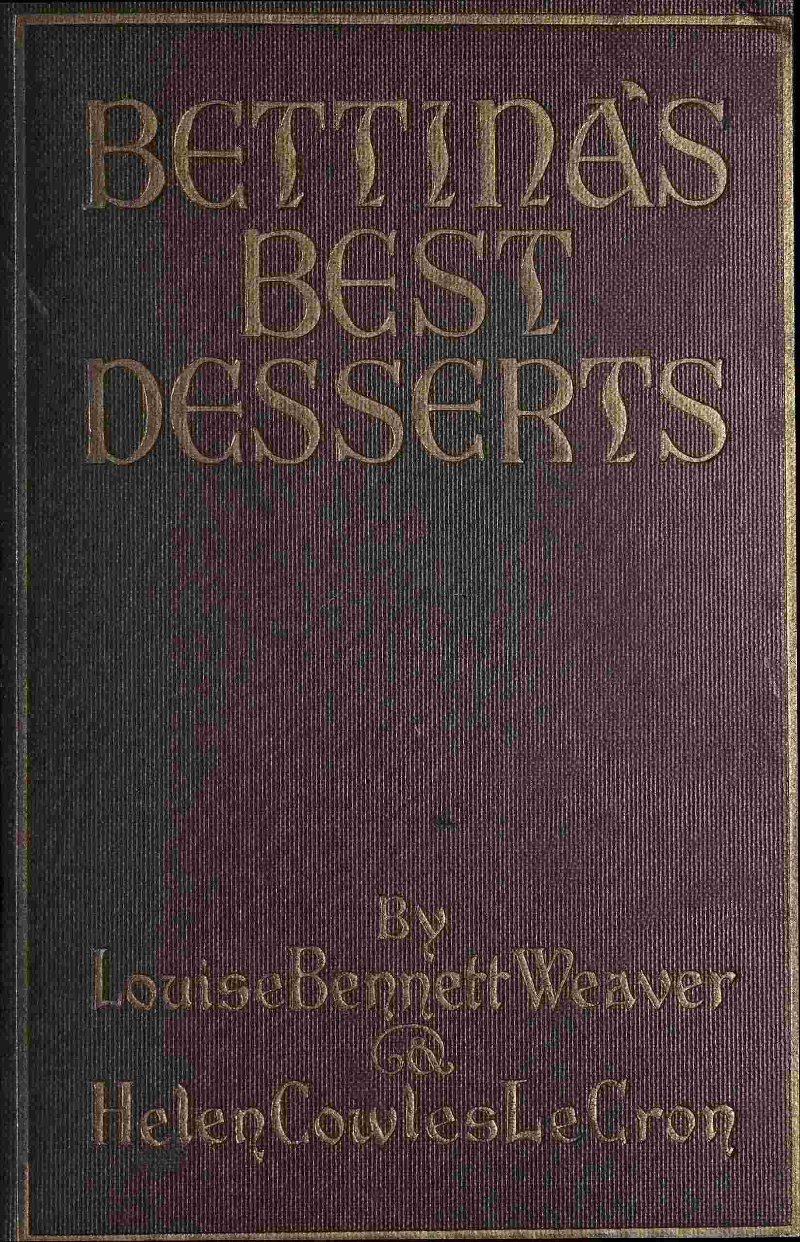 Bettina's best desserts cover