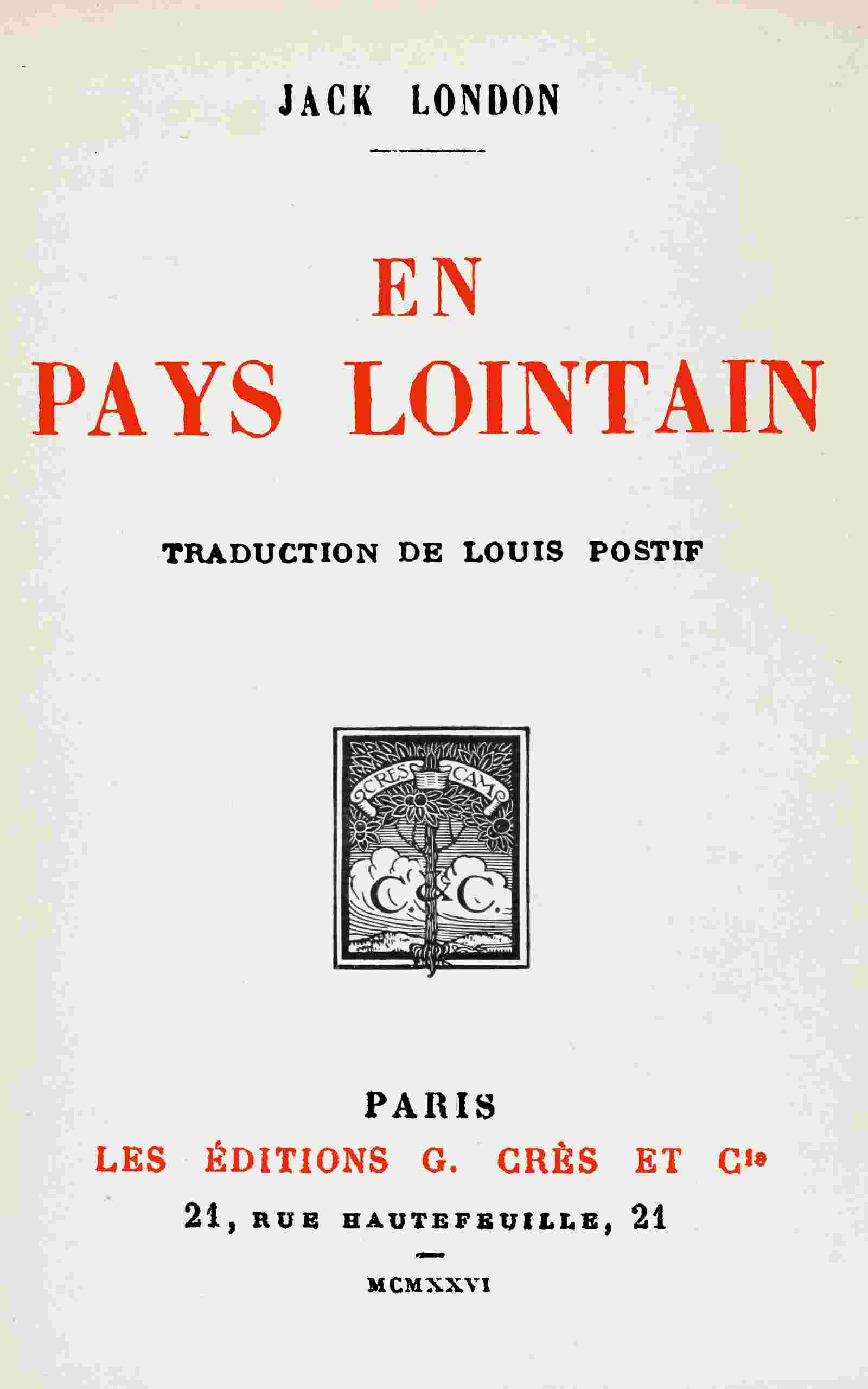 En pays lointain cover