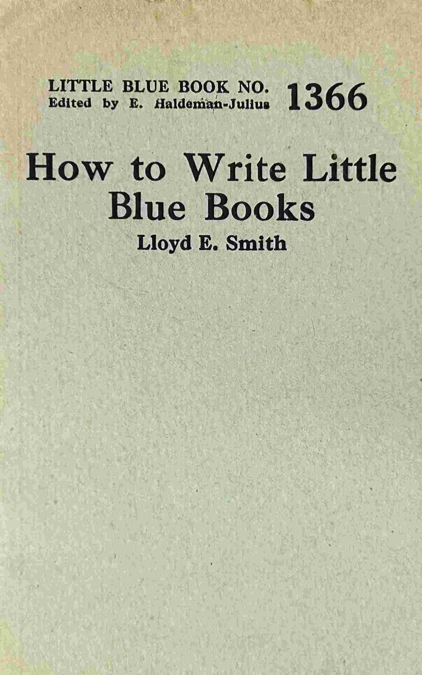 How to write Little Blue Books cover
