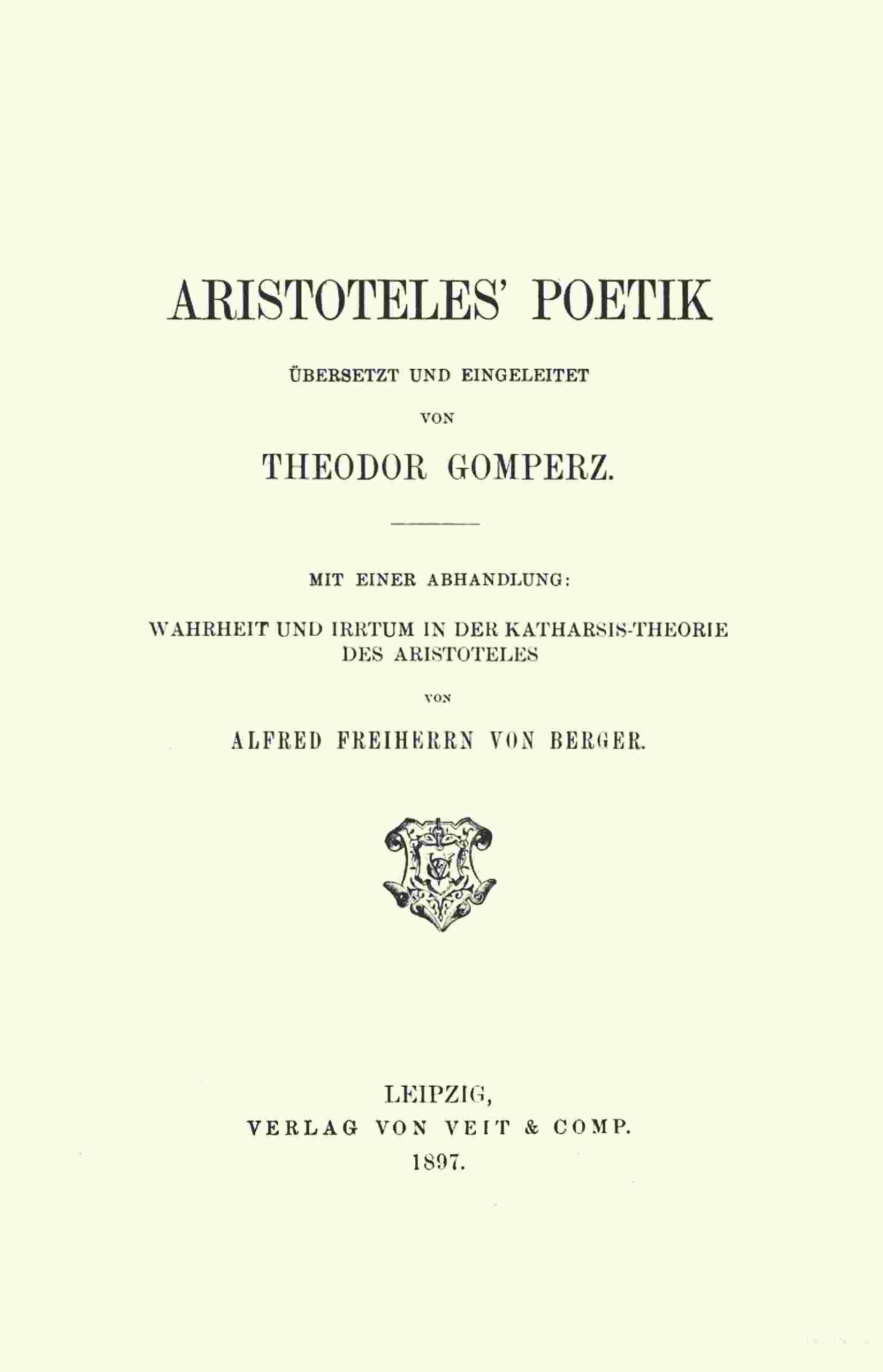 Aristoteles' Poetik cover