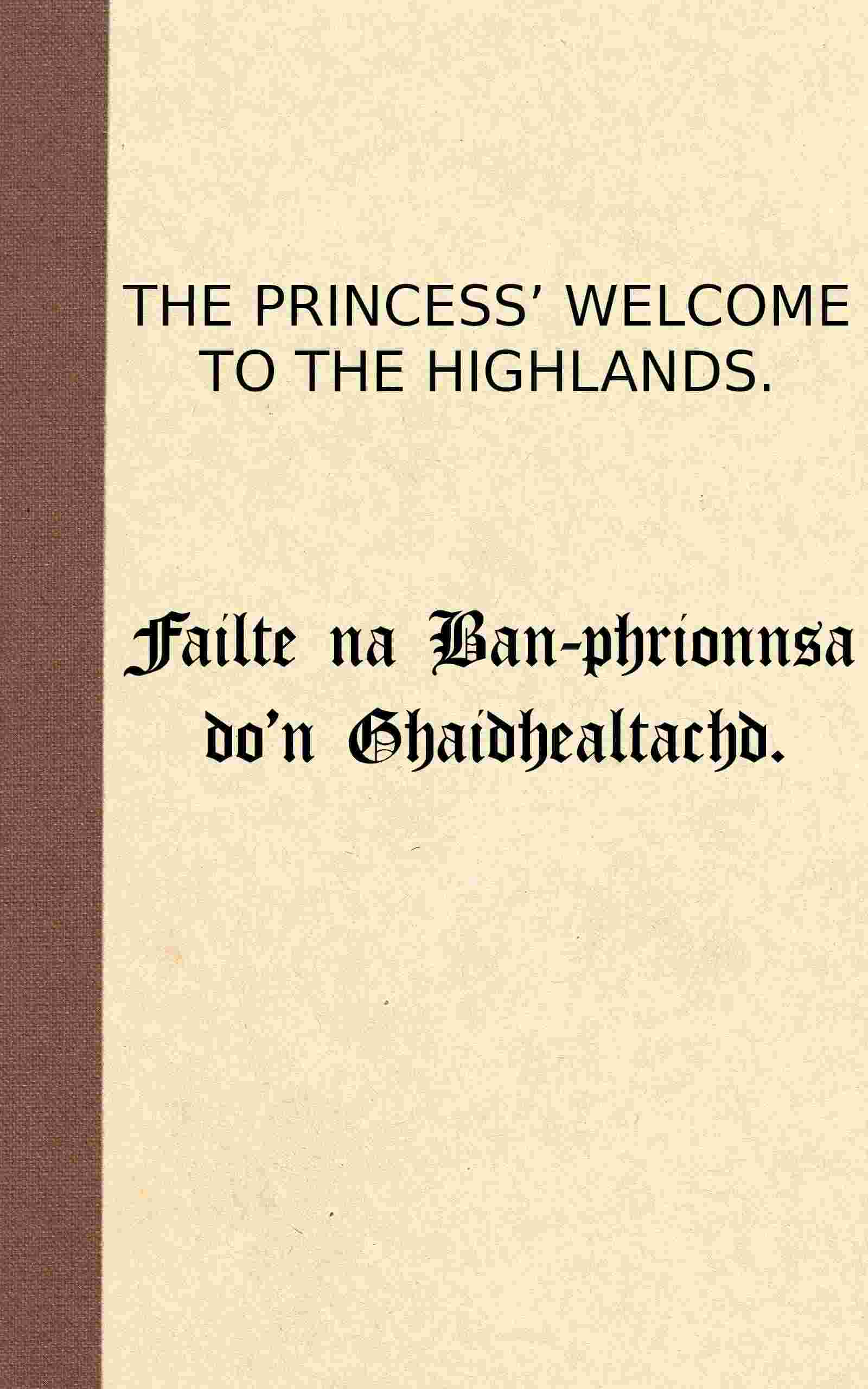 Failte na Ban-phrionnsa do'n Ghaidhealtachd cover