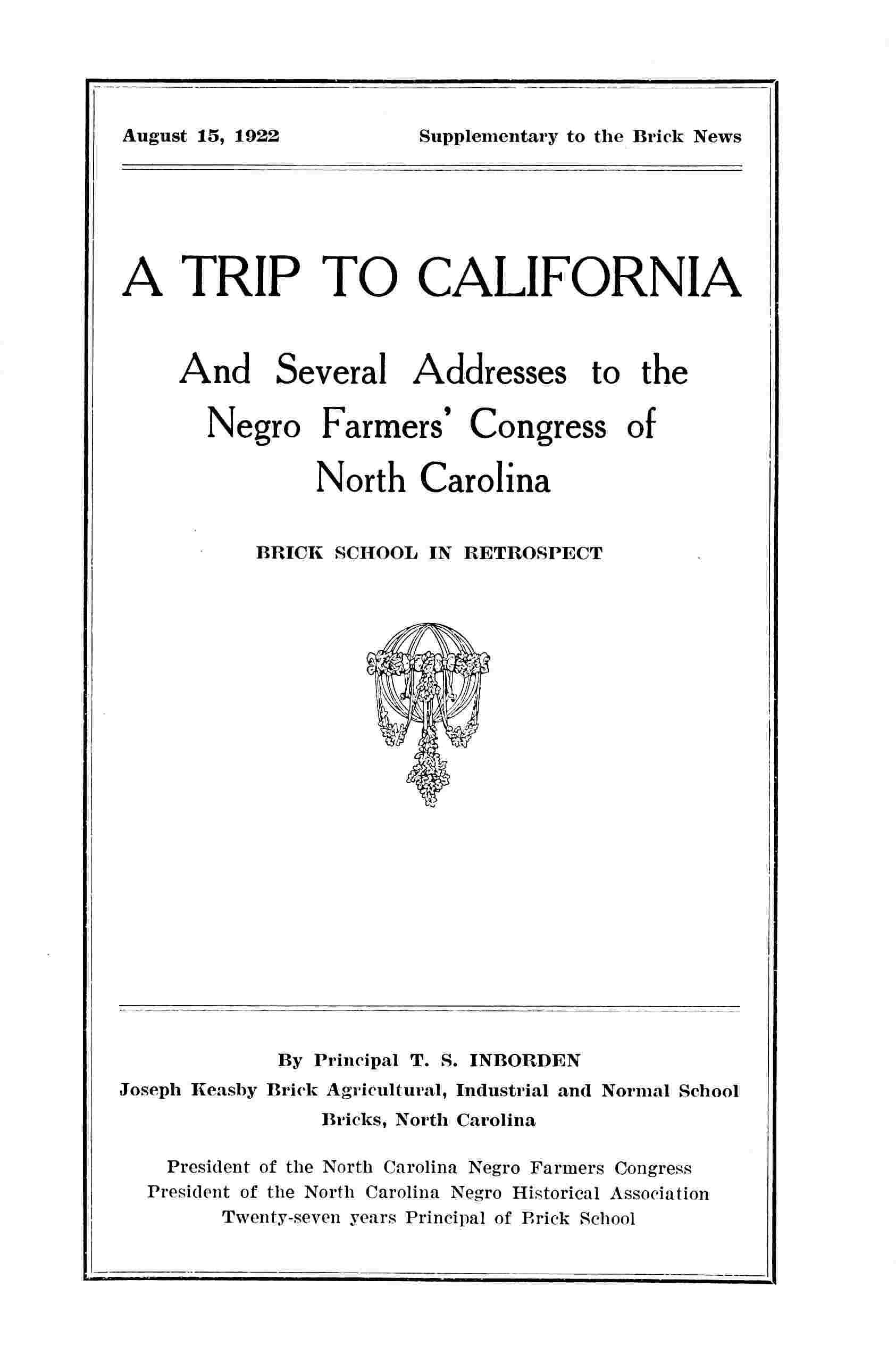 A trip to California cover