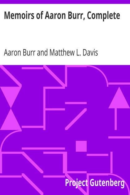 Memoirs of Aaron Burr, Complete cover