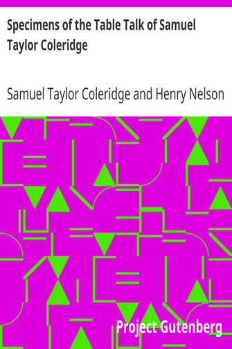 Specimens of the Table Talk of Samuel Taylor Coleridge cover