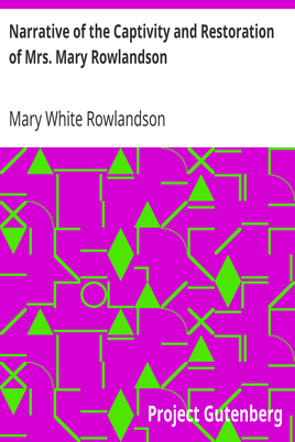 Narrative of the Captivity and Restoration of Mrs. Mary Rowlandson cover