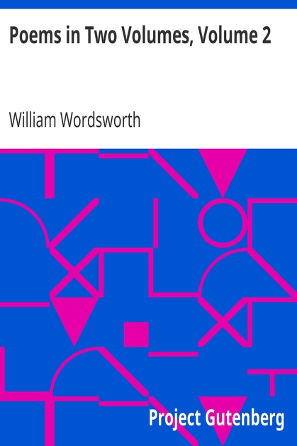 Poems in Two Volumes, Volume 2 cover
