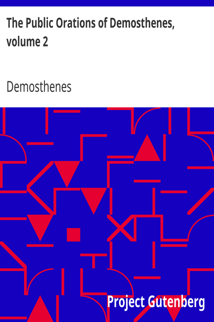 The Public Orations of Demosthenes, volume 2 cover