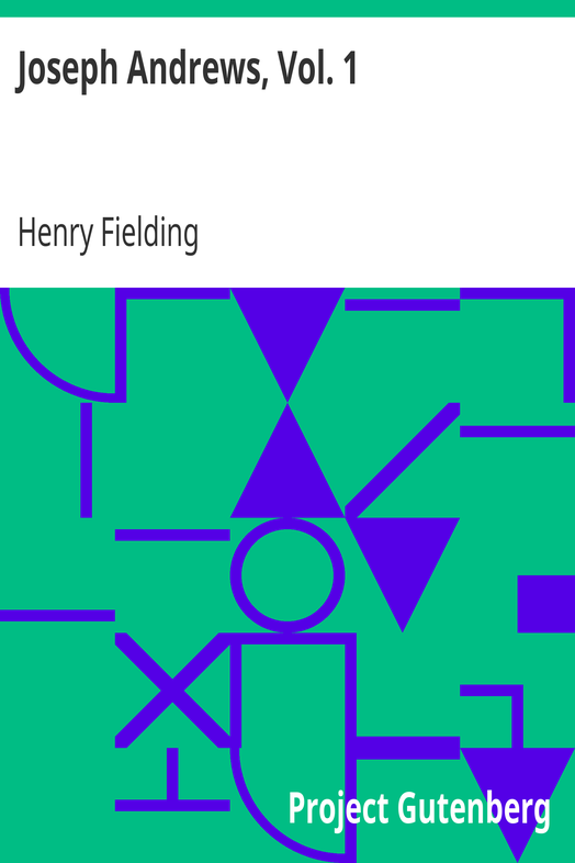 Joseph Andrews, Vol. 1 cover