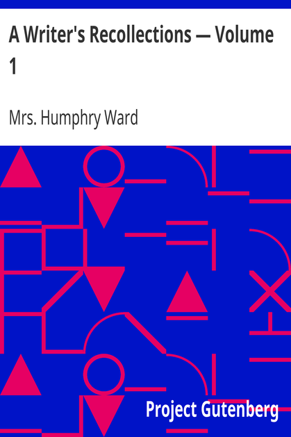 A Writer's Recollections — Volume 1 cover